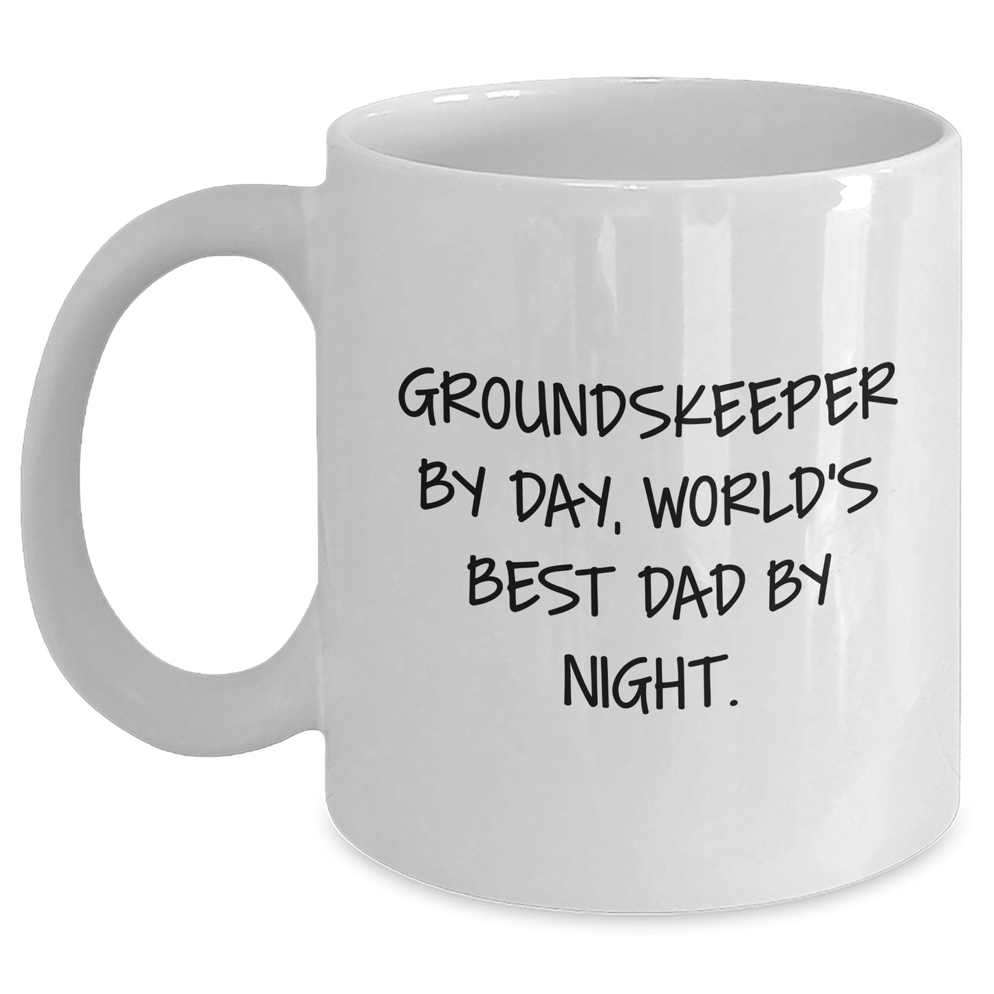 Funny groundskeeper Gifts - 'groundskeeper By Day, World's Best Dad By Night.' - White Coffee Mug for Graduation, Gifts from Family to groundskeeper - Main