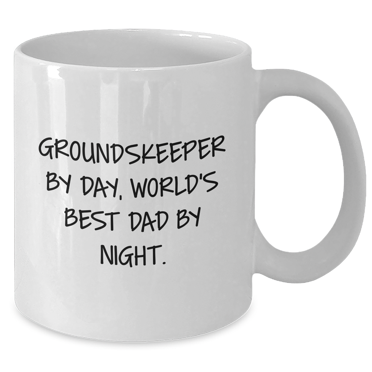 Funny groundskeeper Gifts - 'groundskeeper By Day, World's Best Dad By Night.' - White Coffee Mug for Graduation, Gifts from Family to groundskeeper - Additional