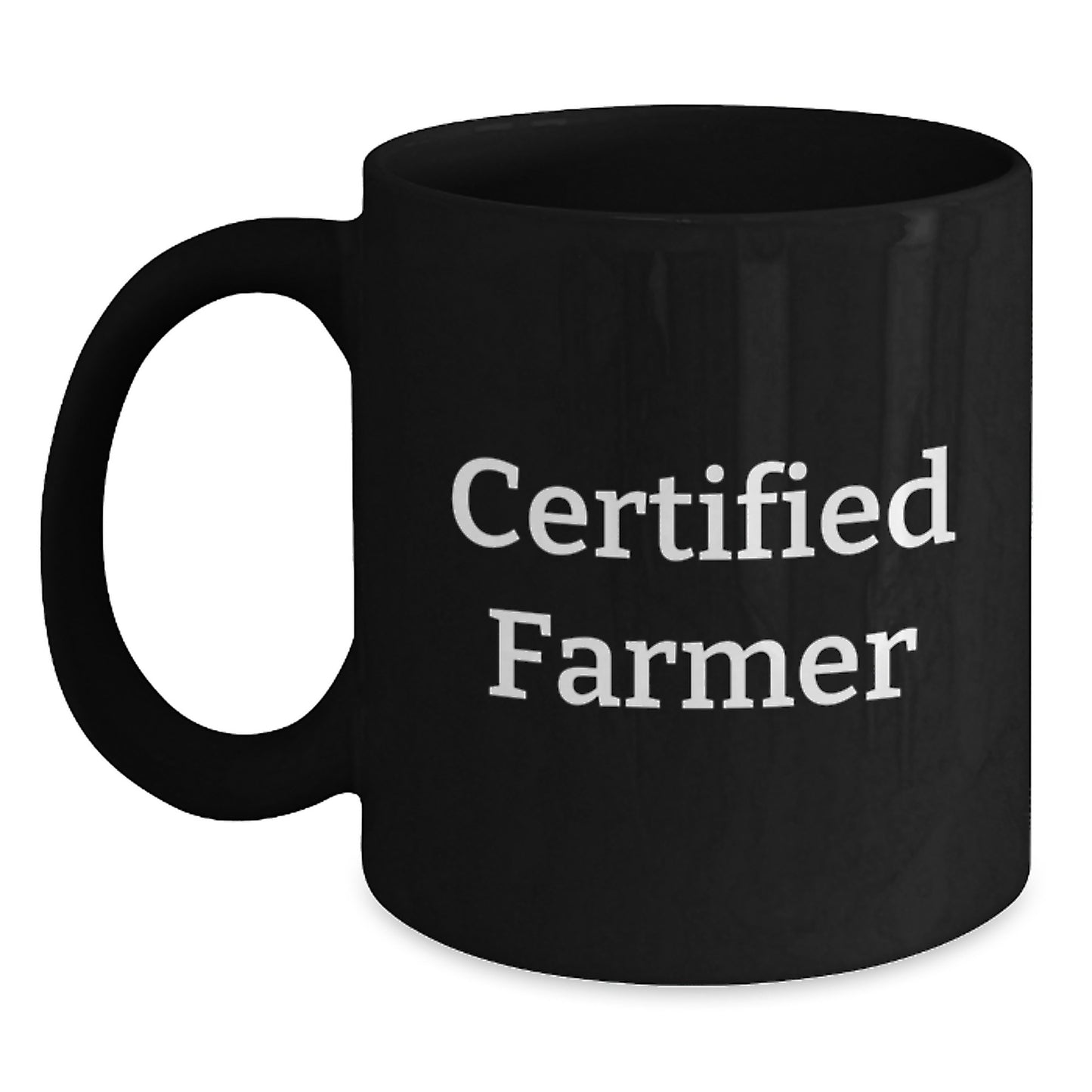 Funny Farmer Gifts for Men, Inspirational Black Coffee Mug with Quote 'Certified Farmer' for Graduation, Gifts from Family for Him - Main