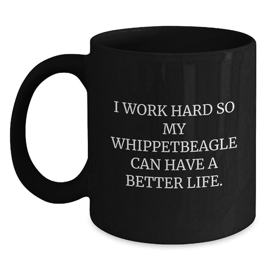 Whippet Dog Lover Gifts from Friends Unique Inspirational Graduation Black Coffee Mug Whippetbeagle Life - Main