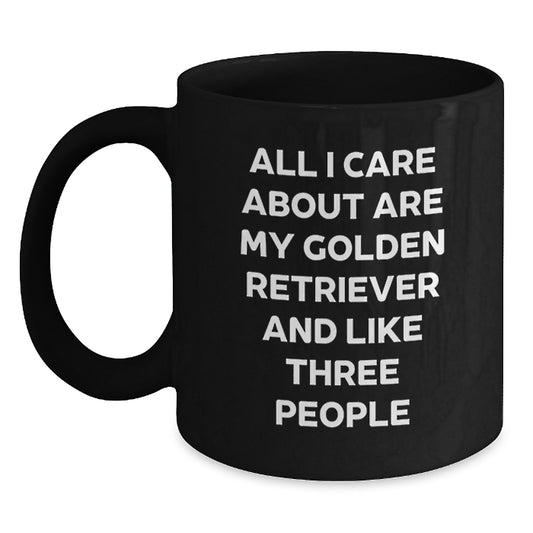 Golden Retriever Dog Lovers Funny Birthday Unique Gifts from Friends, Unique Black Coffee Mug for Him, Her, Golden Retriever Dog Enthusiasts, Gifts for Men, Women, Family - Main