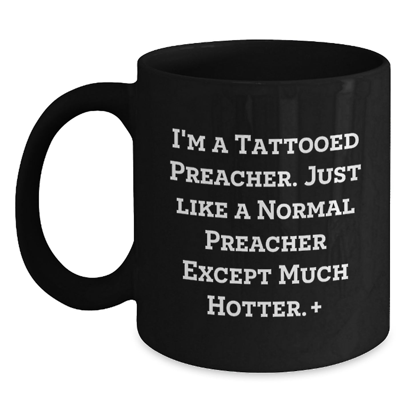 Funny Preacher Gifts from Friends to Family, Black Coffee Mug for Men Christmas Unique Presents - Main