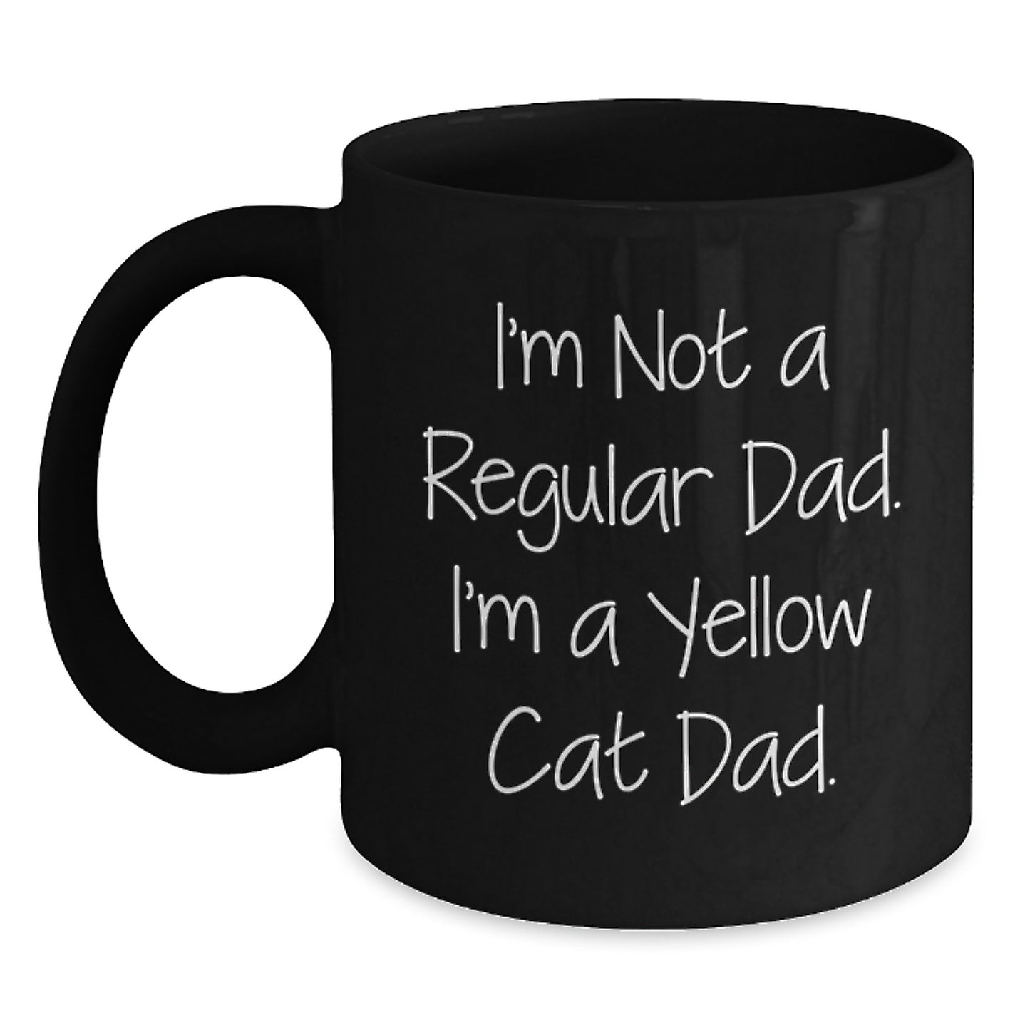 Yellow Cat Dad Funny Graduation Gifts from Men Gifts for Yellow Cat Lovers, Unique Black Coffee Mug - Main