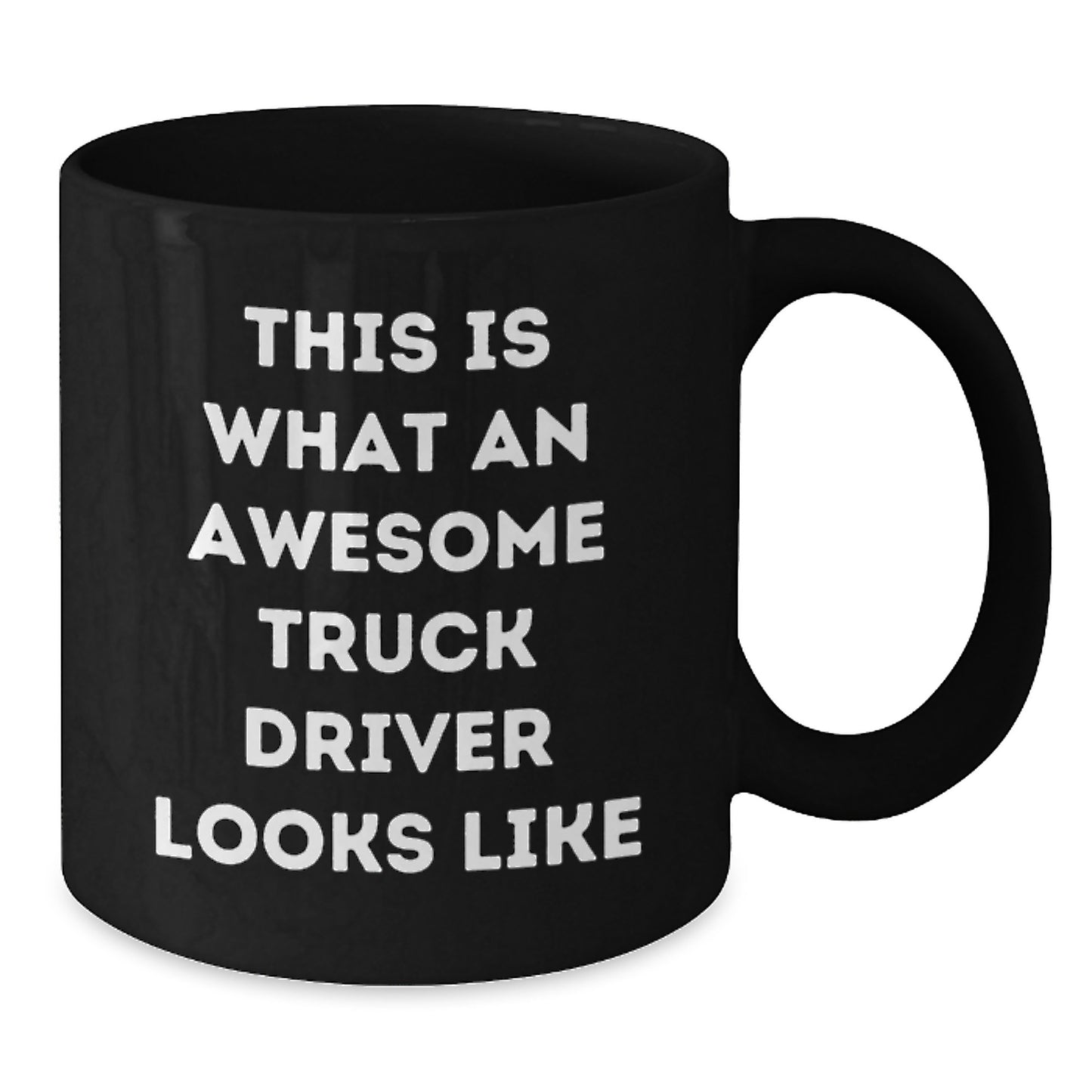 Funny Truck Driver Gifts from Friends - 'This Is What An Awesome Truck Driver Looks Like' Black Coffee Mug for Men, Unique Graduation Gifts - Additional