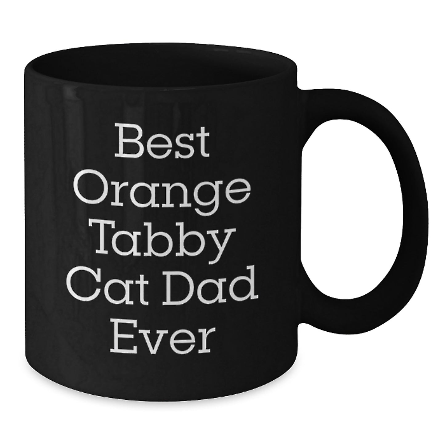 Funny Orange Tabby Cat Dad Ever Gifts from Men to Friends, Unique Birthday Unique Gifts for Orange Tabby Cat Lovers, Black Coffee Mug - Additional