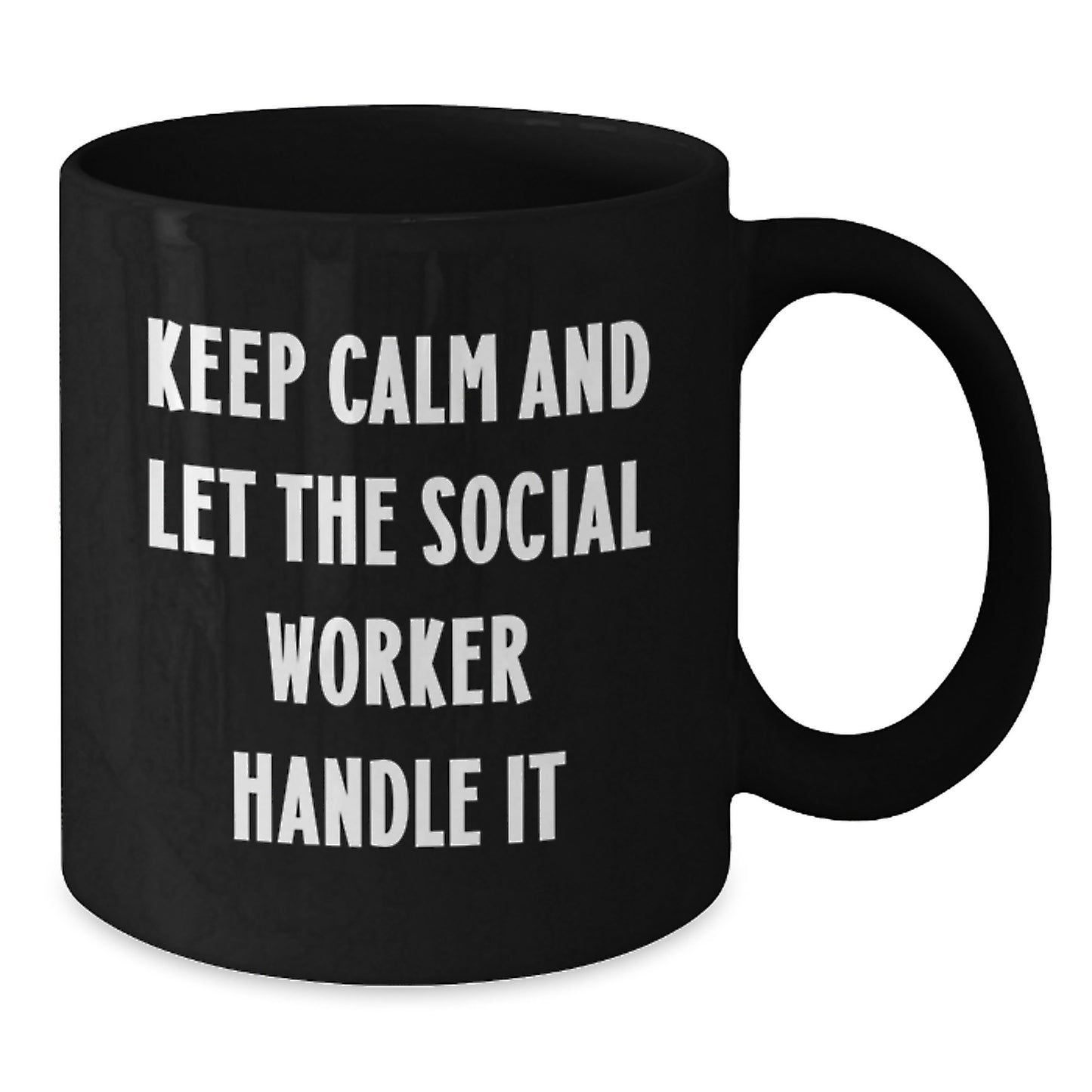 Funny Social Worker Gifts, Black Coffee Mug for Social Workers, 'Keep Calm And Let The Social Worker Handle It' Christmas Unique Gifts for Men Women Friends Coworkers Family - Additional