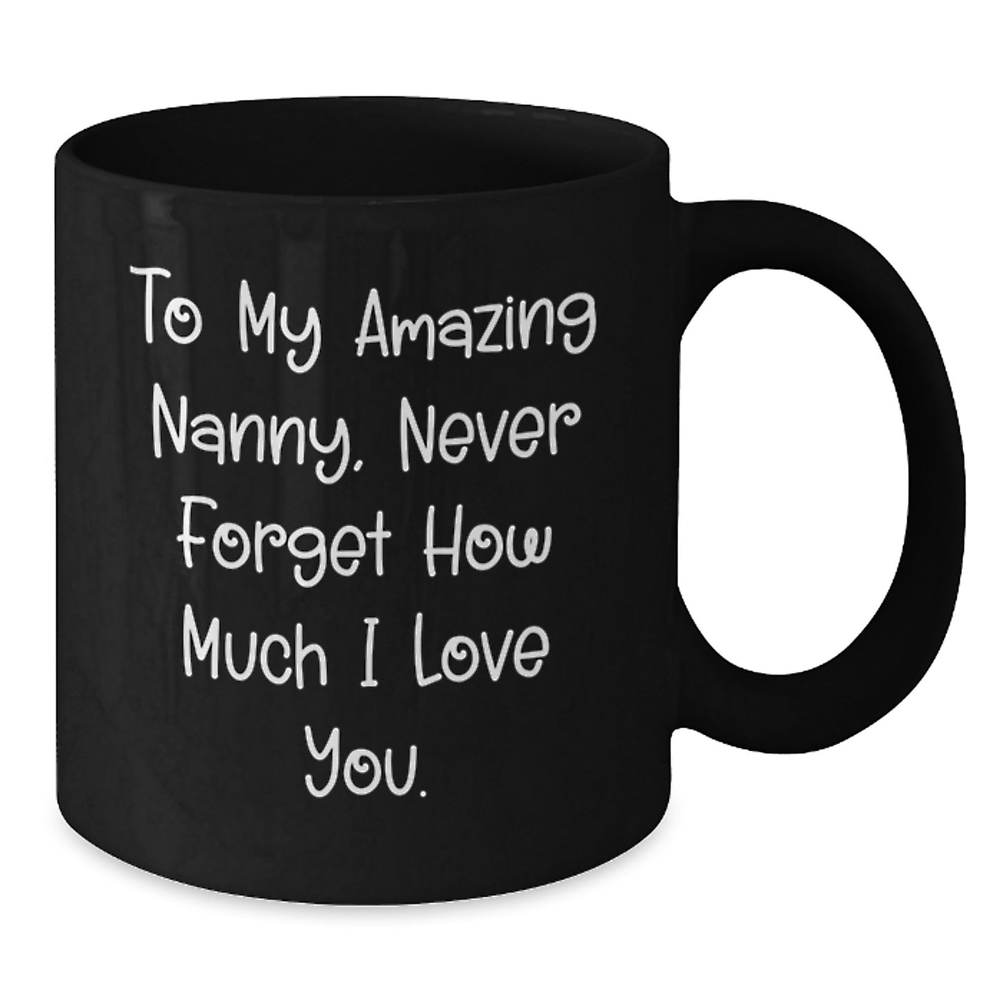 Funny Gifts from Men to My Amazing Nanny, Never Forget How Much I Love You - Christmas Unique Gifts for Nanny - Black Coffee Mug - Additional
