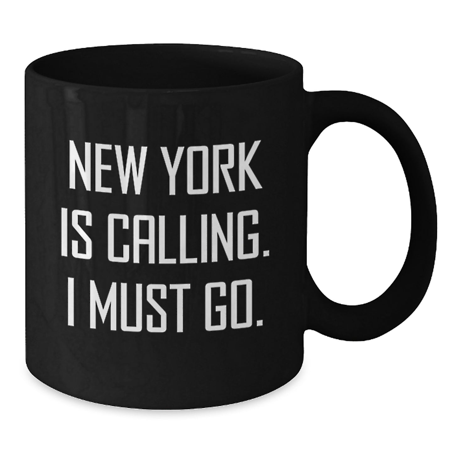 New York Calling Gifts for Men Friends from Family - Inspirational Black Coffee Mug for Graduation - Additional