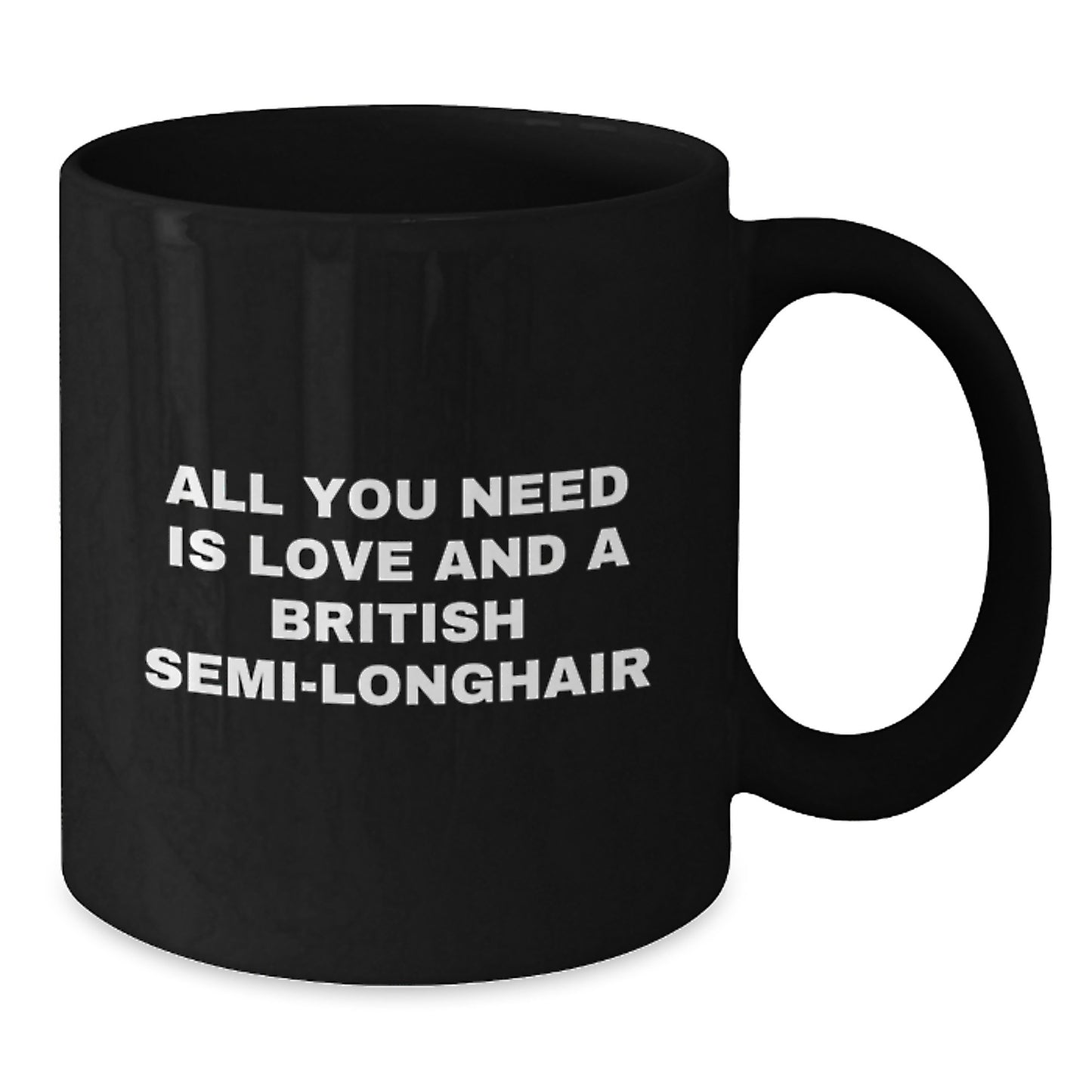 Funny British Semi-Longhair Cat Lover Gifts from Men to Friends for Christmas Unique Mugs with All You Need Is Love And A British Semi-longhair - Additional
