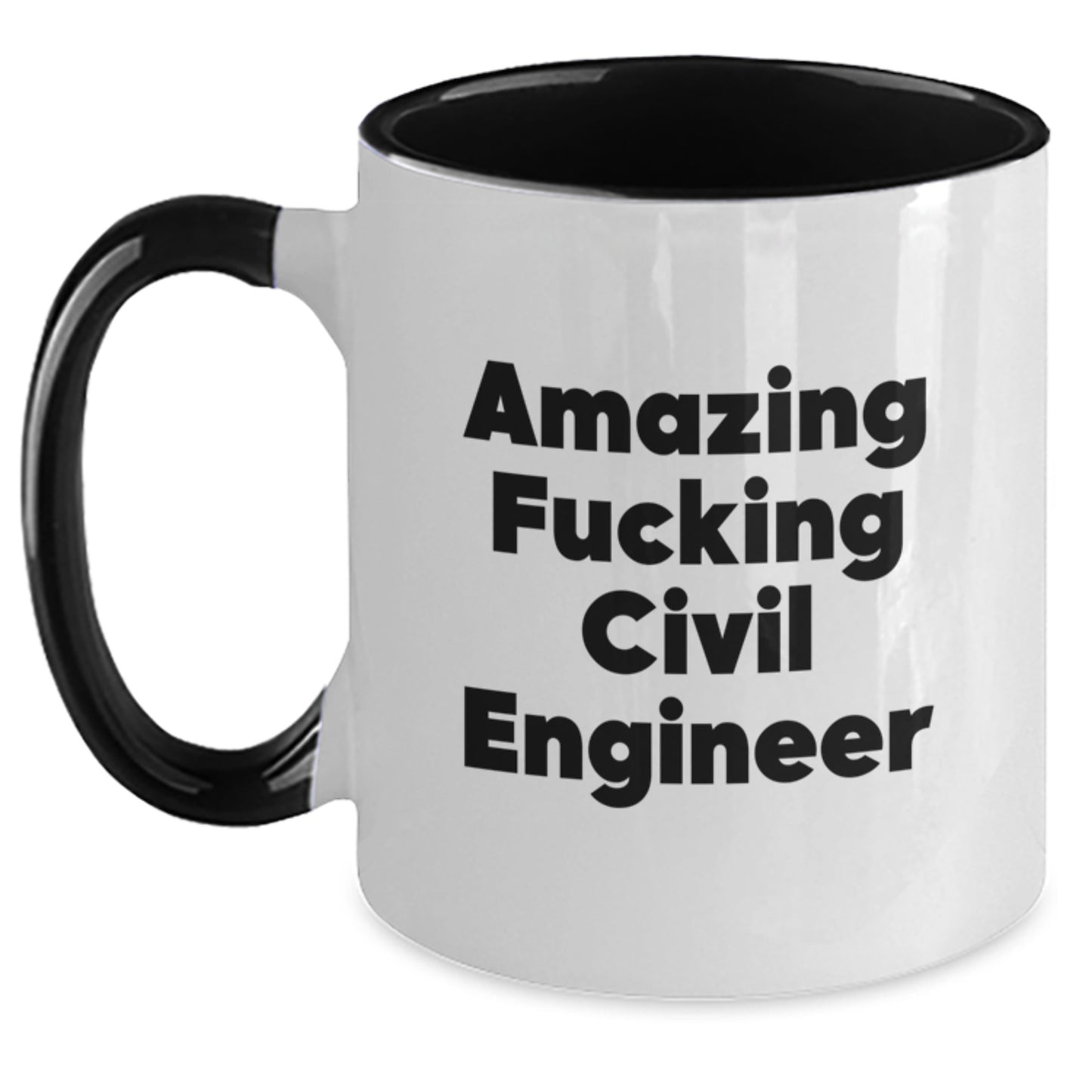 Funny Civil Engineer Gifts from Friends, Christmas Unique Mugs for Civil Engineer, Funny Two Tone Coffee Mug with Amazing F--king Civil Engineer Quote - Main