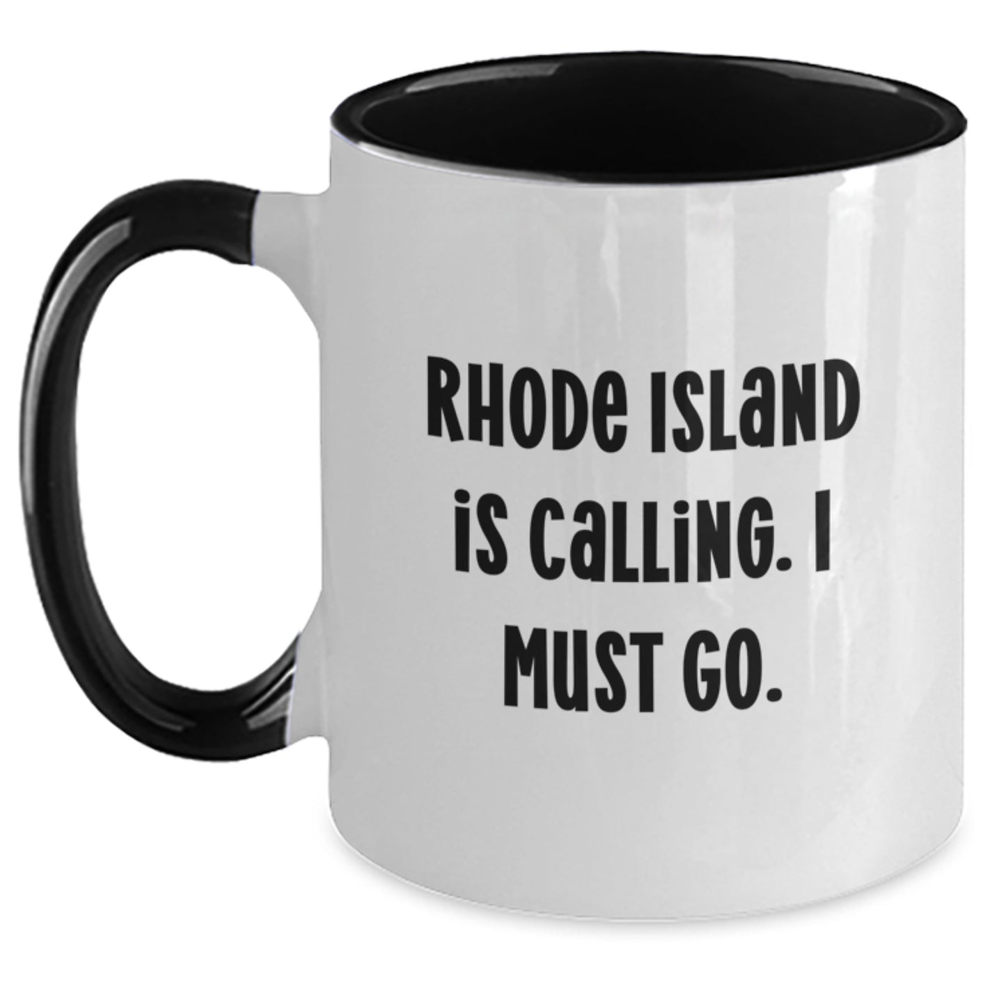 Rhode Island Calling Funny Gifts from Friends and Family for Graduation Two Tone Coffee Mug - Main