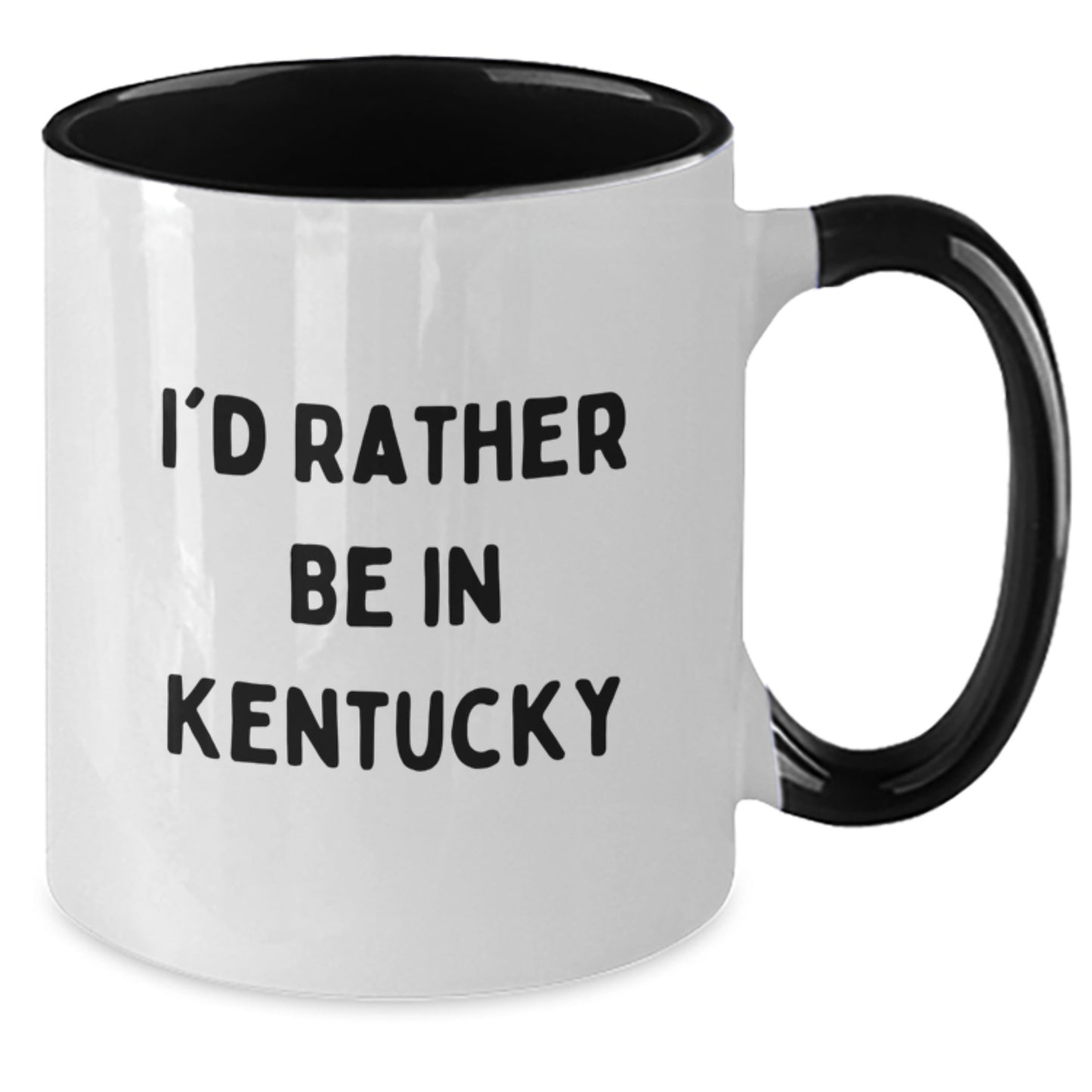 Funny Kentucky Gifts from Friends - 'I'd Rather Be In Kentucky' Two Tone Coffee Mug for Birthday - Additional