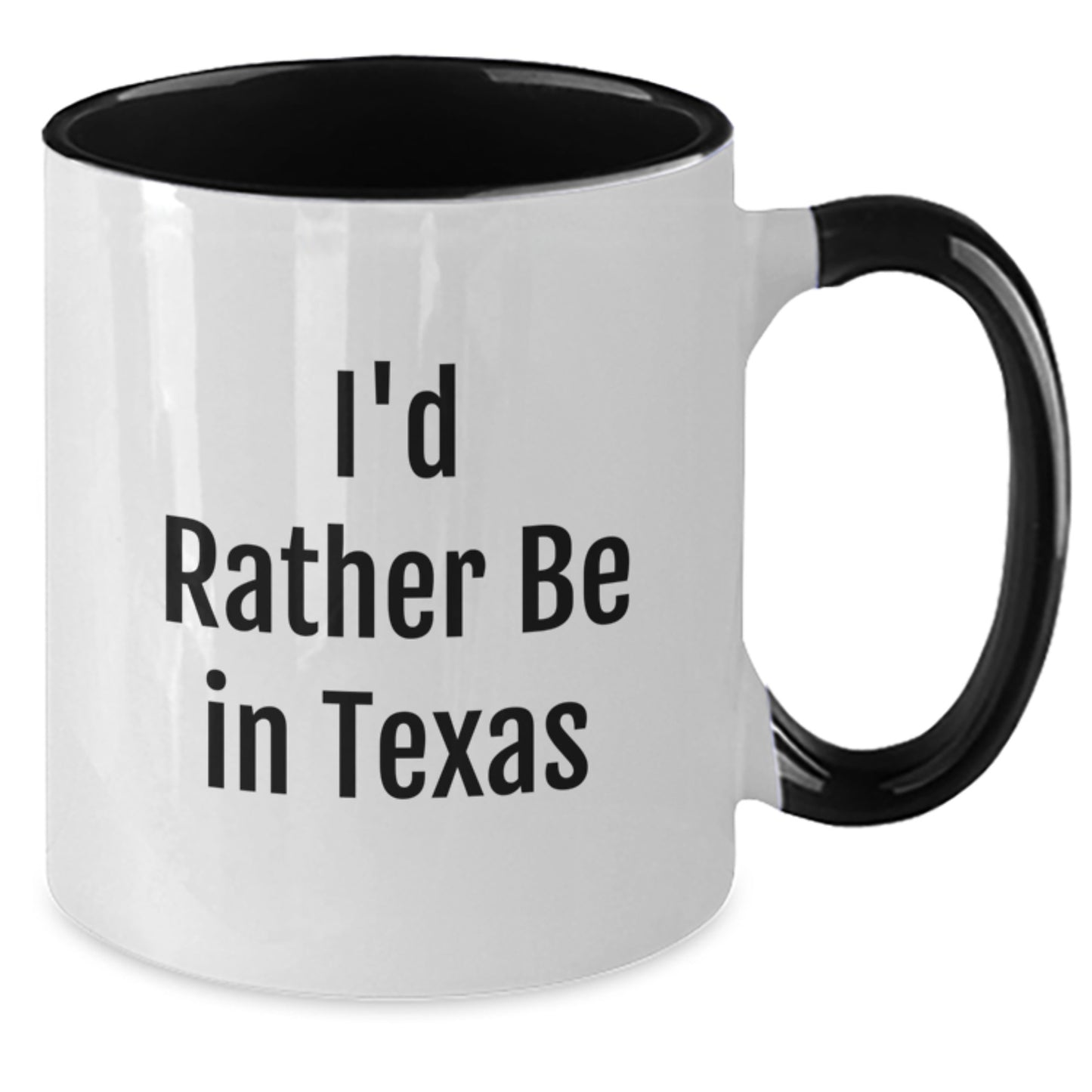 Funny Texas Two Tone Coffee Mugs Gifts from Friends and Family for Birthday - 'I'd Rather Be In Texas' Quote, Perfect for Texans Men and Women - Additional