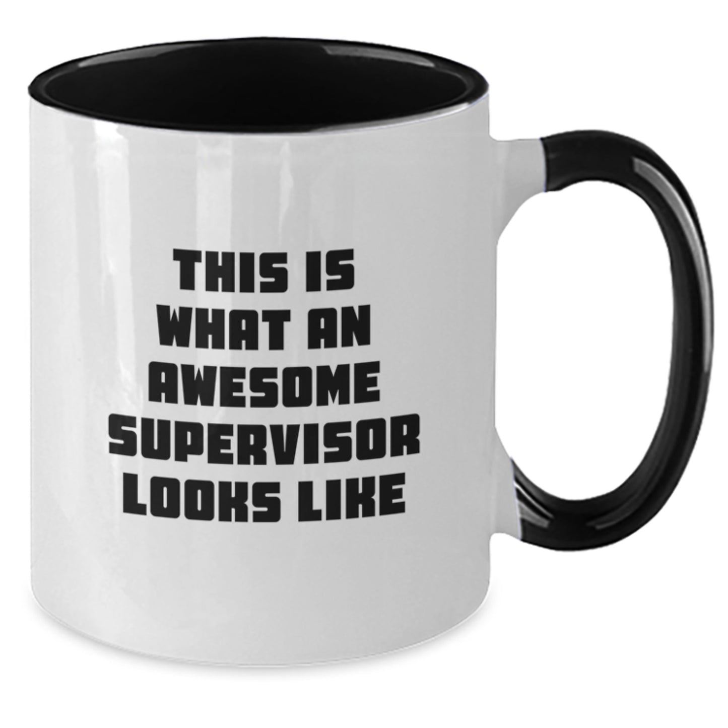 Funny Supervisor Birthday Unique Gifts from Friends to Awesome Supervisors, Two Tone Coffee Mug with 'This Is What An Awesome Supervisor Looks Like' Quote, Gifts for Supervisor - Additional