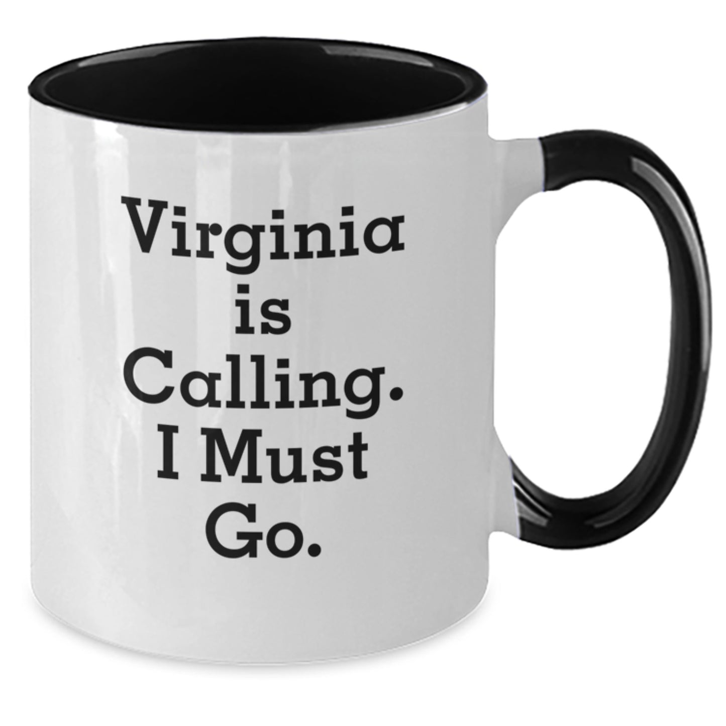 Virginia Calling Funny Two Tone Coffee Mugs, Gifts from Friends and Family to Virginia, Unique Graduation Mugs for Virginia Men and Women, Virginia Is Calling I Must Go - Additional