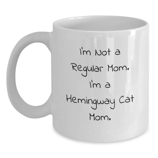 Hemingway Cat Mom Funny White Coffee Mug Gifts from Friends for Birthday - Main
