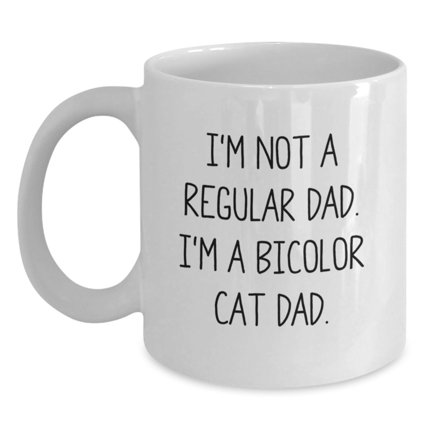 Bicolor Cat Dad Funny Gifts from Men for Bicolor Cat Graduation Unique White Coffee Mug - Main