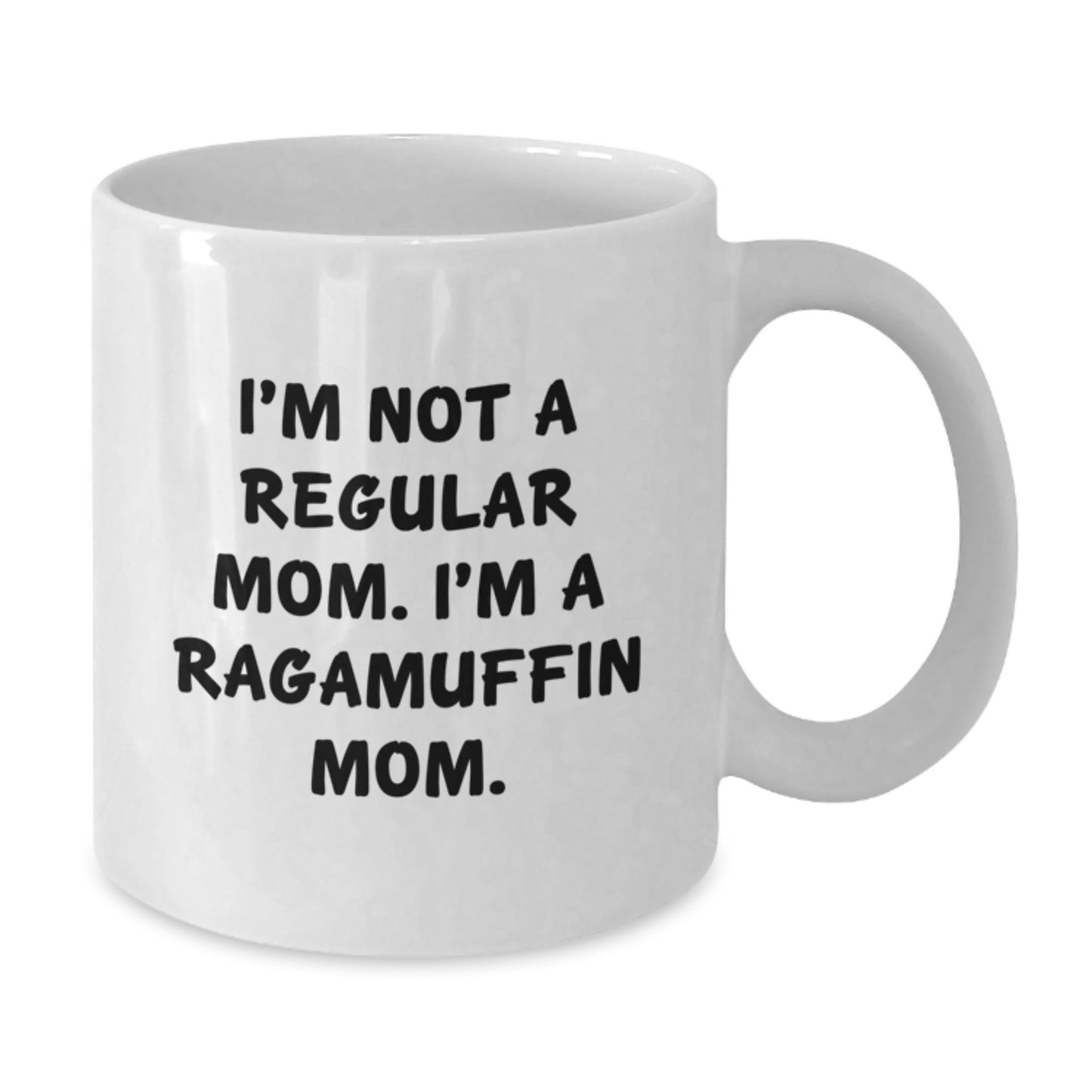 Ragamuffin Cat Mom Graduation Gifts from Friends - White Coffee Mug, 'I'm Not A Regular Mom. I'm A Ragamuffin Mom.', Fun and Cute - Additional