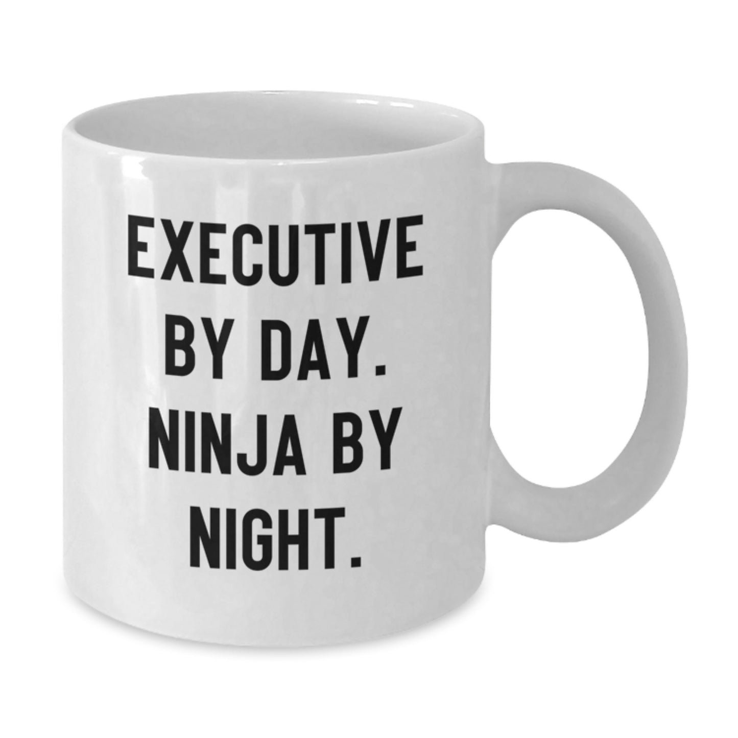 Executive Gifts from Friends, White Coffee Mug for Executives By Day, Ninja By Night, Unique Graduation Gifts for Men, Funny Quote - Additional
