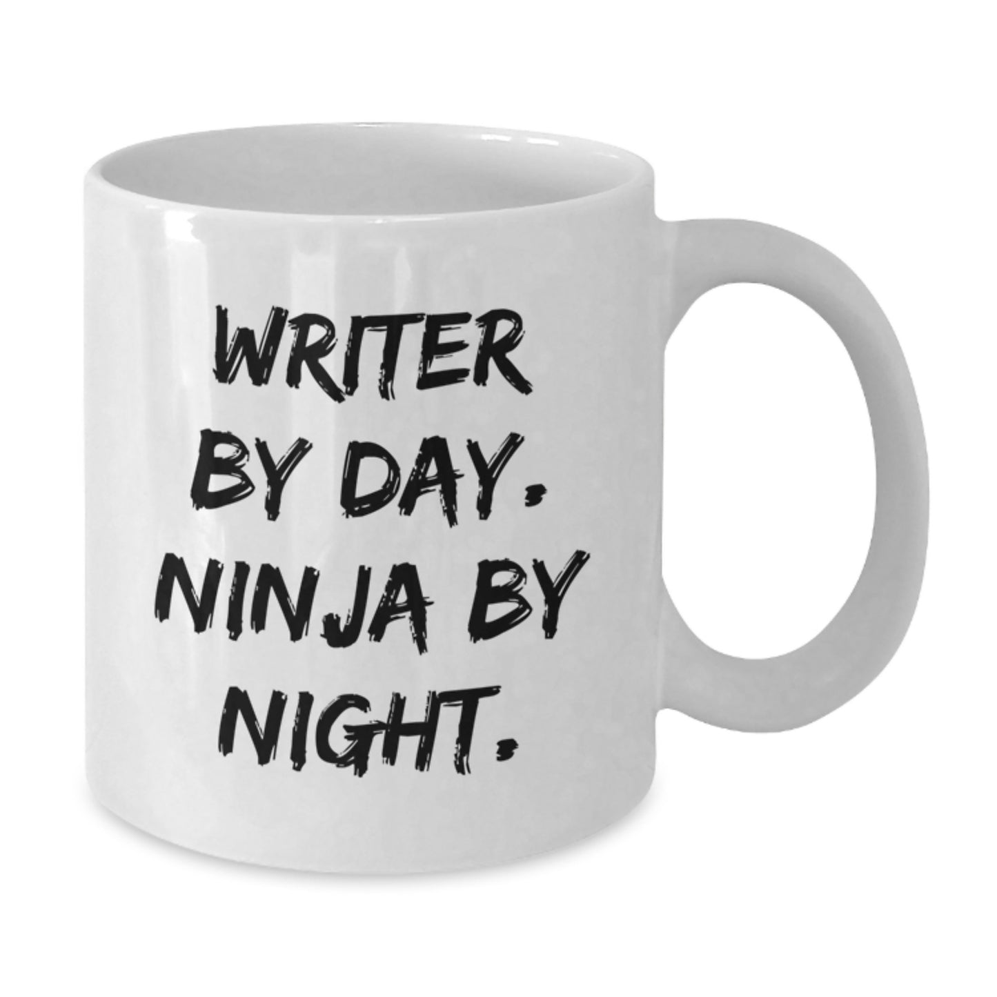 Writer Gifts from Friends, Writer By Day, Ninja By Night. Funny White Coffee Mug for Birthday - Additional