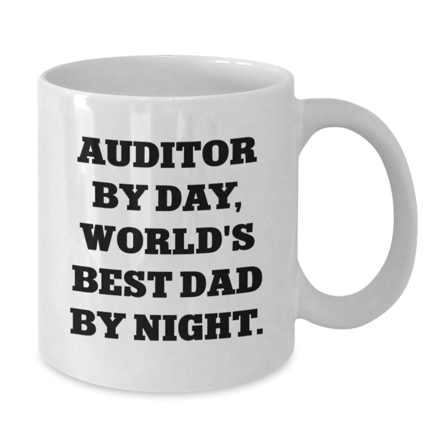 Funny Auditor Gifts for Birthday, World's Best Dad White Coffee Mug, 11oz or 15oz Capacity, Microwave and Dishwasher Safe, Gifts from Men to Auditor, Gifts for Auditor - Additional