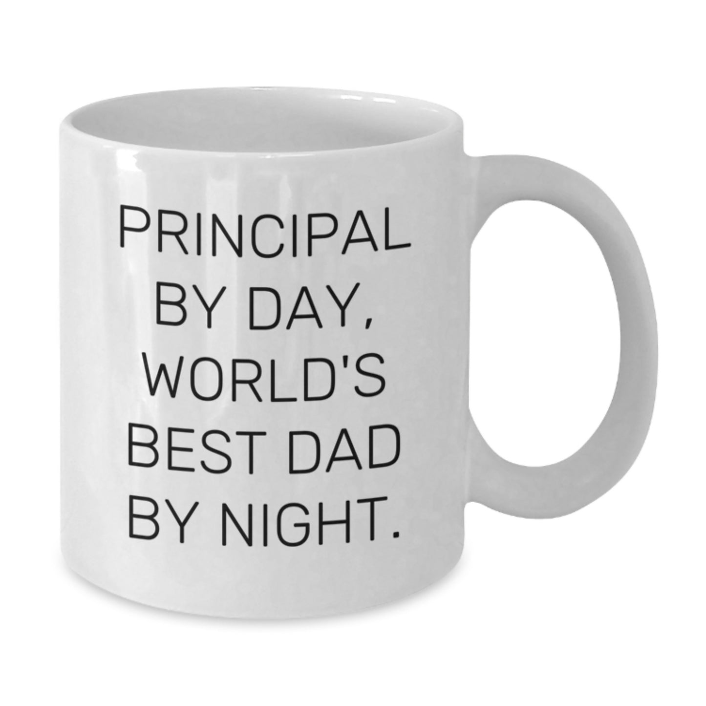 Principal By Day, World's Best Dad By Night. Funny Quote White Coffee Mug, Gifts from Family to Principal, Graduation Unique - Additional