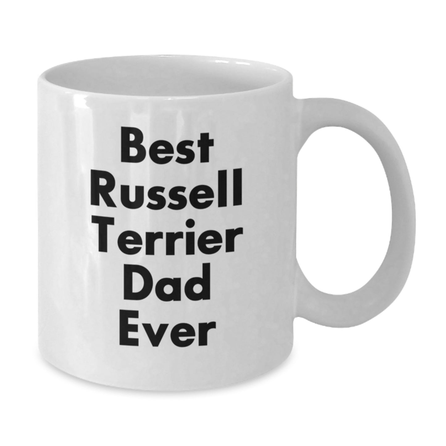 Russell Terrier Dog Dad Graduation White Coffee Mug, Funny Gifts from Men to Friends and Family - Additional