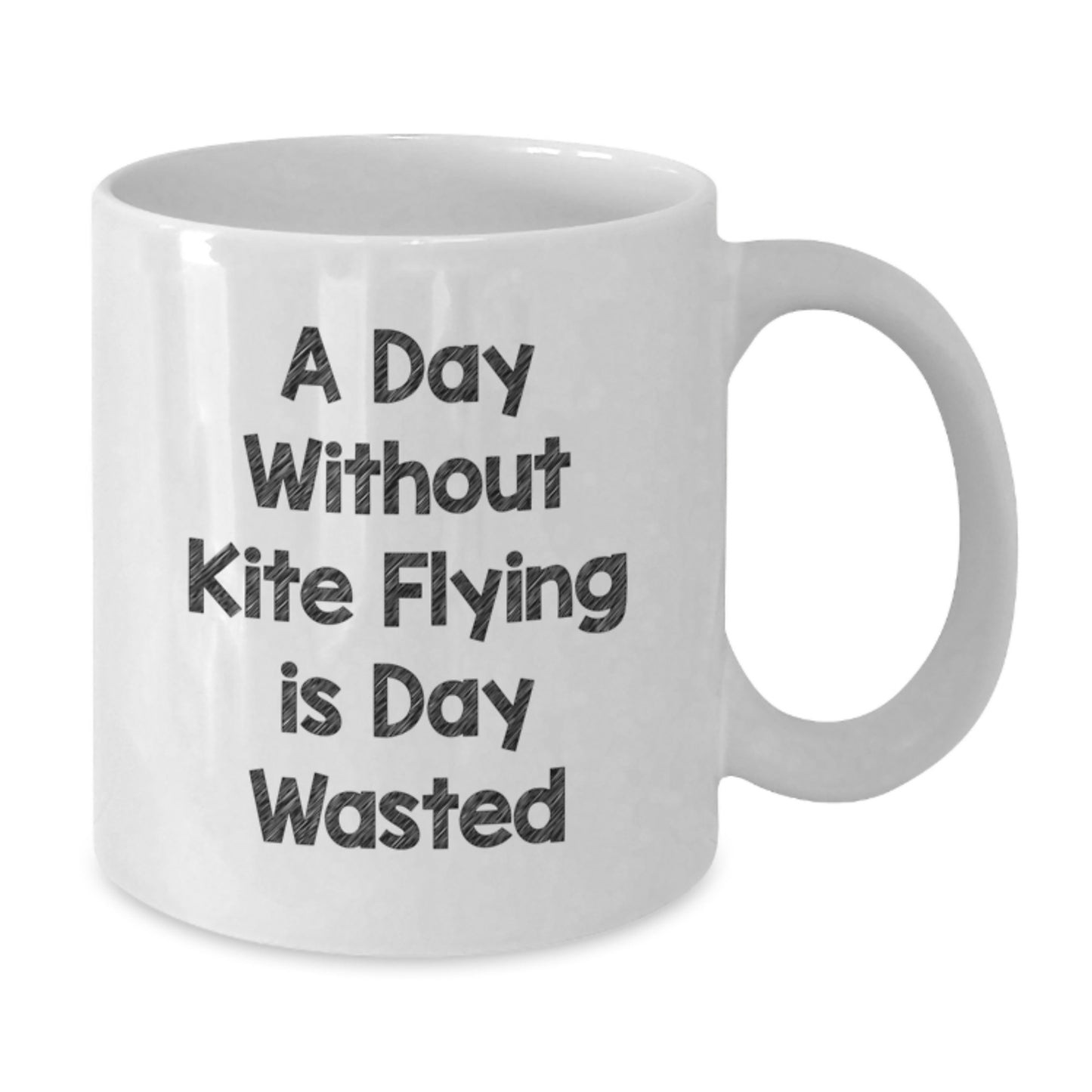 Funny Kite Flying Quotes White Coffee Mug Gifts for Friends, Coworkers, Family - 'A Day Without Kite Flying Is Day Wasted', Birthday Unique Gifts from Men, Women - Additional