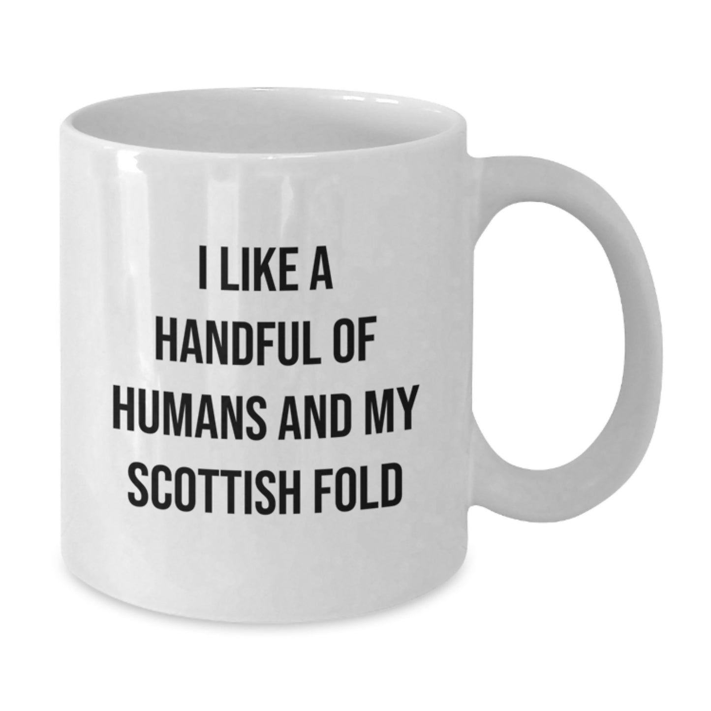 Gifts from Men for Scottish Fold Cat Lovers, I Like A Handful Of Humans And My Scottish Fold, White Coffee Mugs for Christmas - Additional