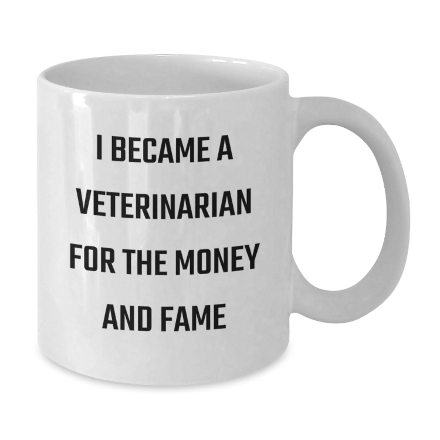 Funny Veterinarian Gifts for Men Women Friends Family - I Became A Veterinarian For The Money And Fame White Coffee Mug - Additional
