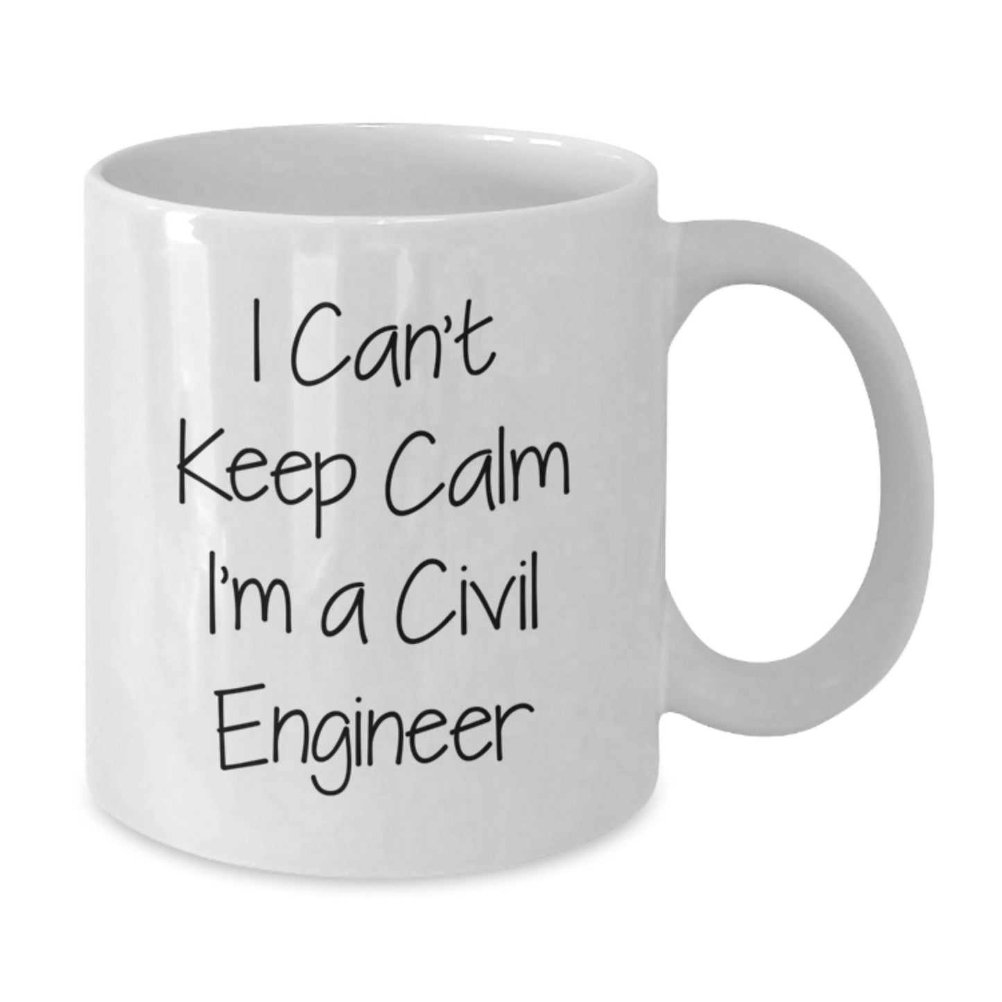 Funny Civil Engineer Gifts Christmas Unique White Coffee Mugs from Friends, I Can't Keep Calm I'm A Civil Engineer, White Ceramic Mugs - Additional