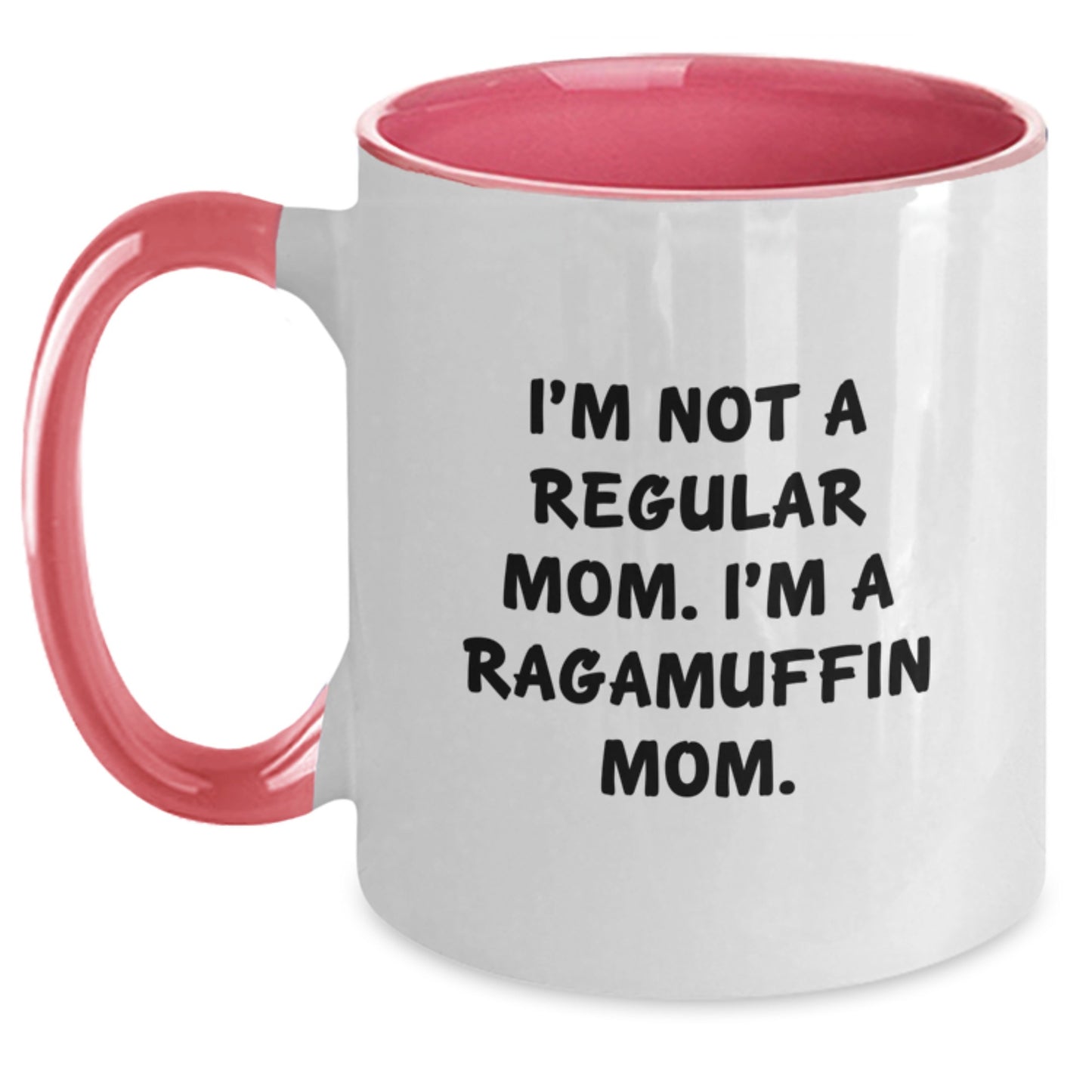 Ragamuffin Cat Mom Funny Two Tone Coffee Mug Gifts from Mom to Ragamuffin Cat Lover, Graduation Unique Gifts for Men or Women - Main