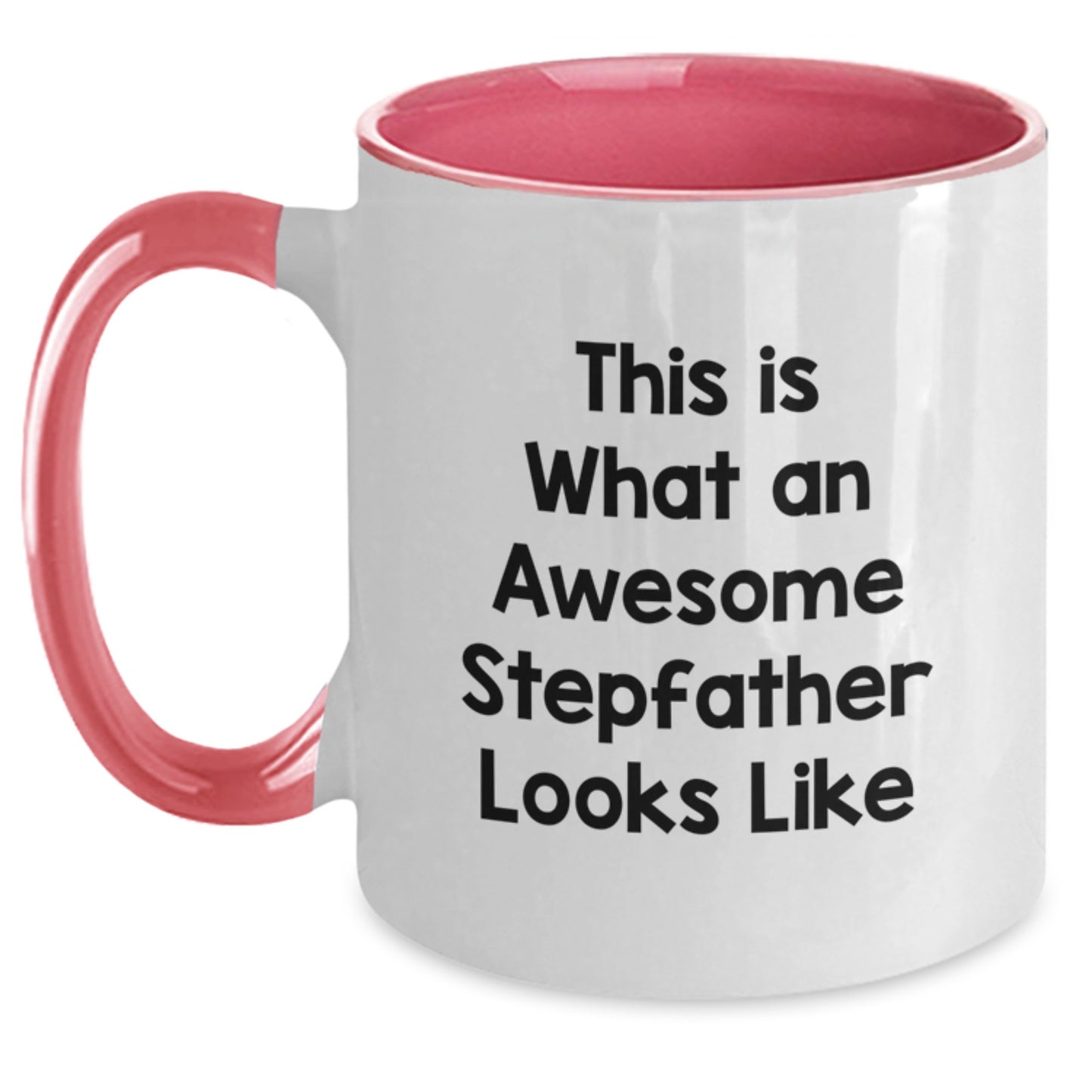 Funny Stepfather Gifts for Him - This Is What An Awesome Stepfather Looks Like, Two Tone Coffee Mug for Graduation from Family, Friends, Coworkers - Main