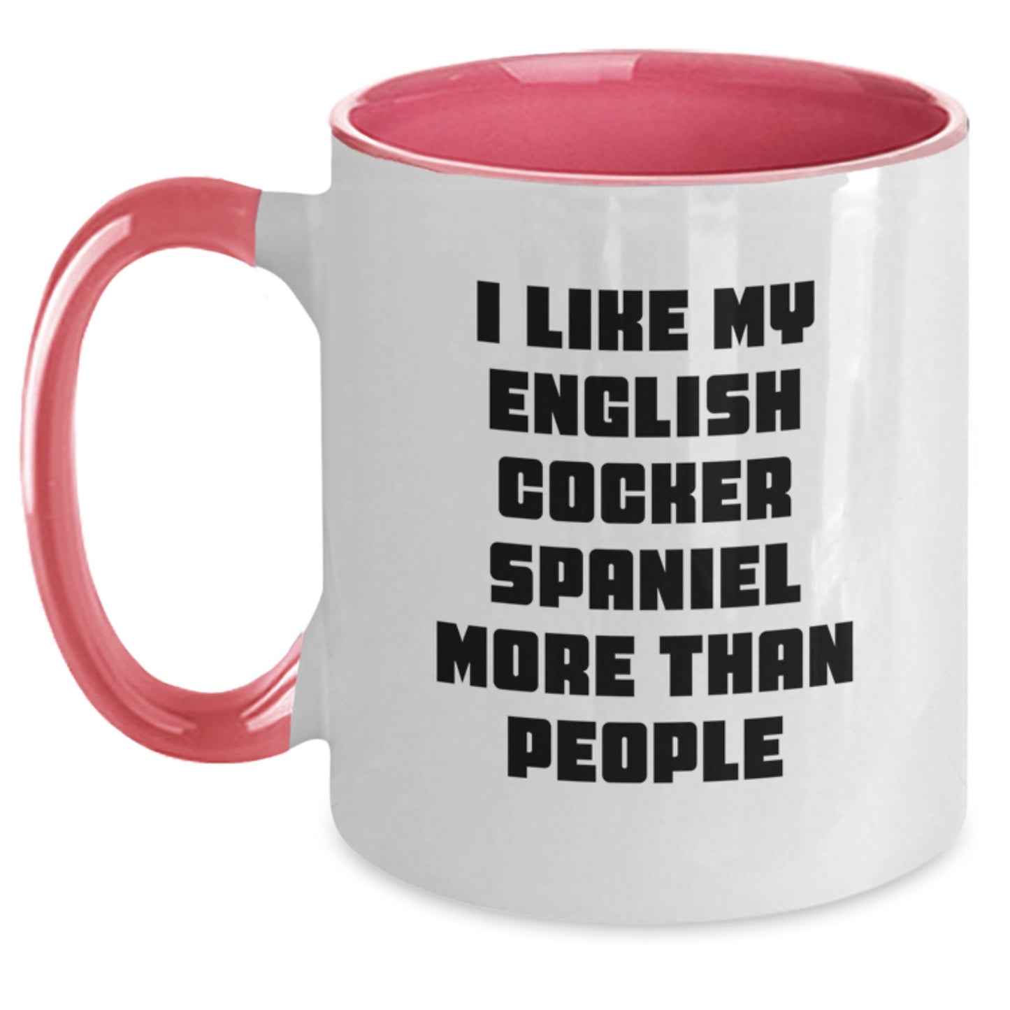 English Cocker Spaniel Dog Lovers Funny Gifts, I Like My English Cocker Spaniel More Than People, Two Tone Coffee Mugs for Graduation, Gifts from Family, Friends to English Cocker Spaniel Dog Owners - Main