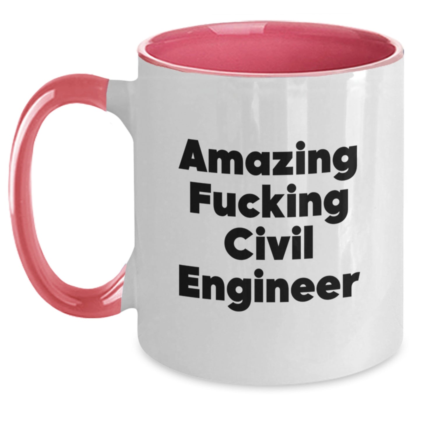Funny Civil Engineer Gifts from Friends, Christmas Unique Mugs for Civil Engineer, Funny Two Tone Coffee Mug with Amazing F--king Civil Engineer Quote - Main