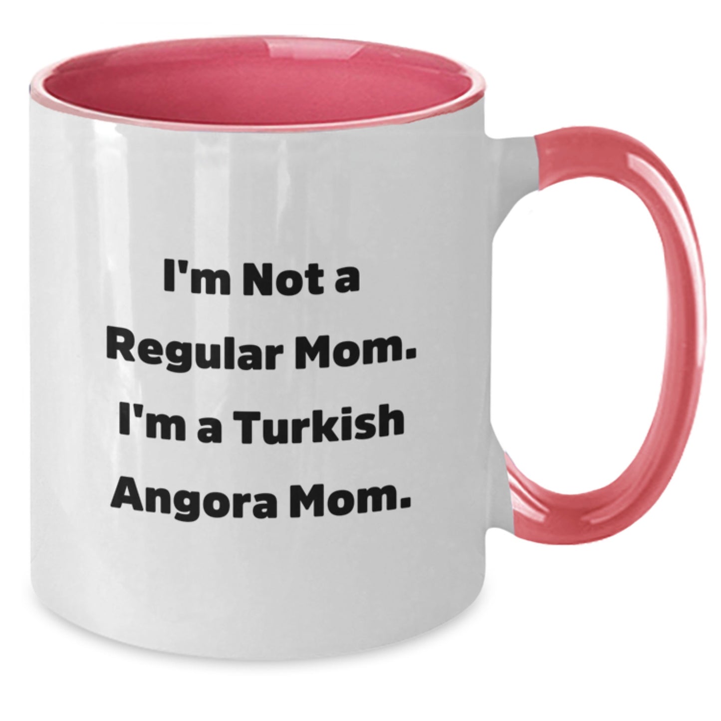 Turkish Angora Cat Mom Funny Two Tone Coffee Mugs Gifts from Friends for Birthday, 'I'm Not A Regular Mom. I'm A Turkish Angora Mom.' - Additional