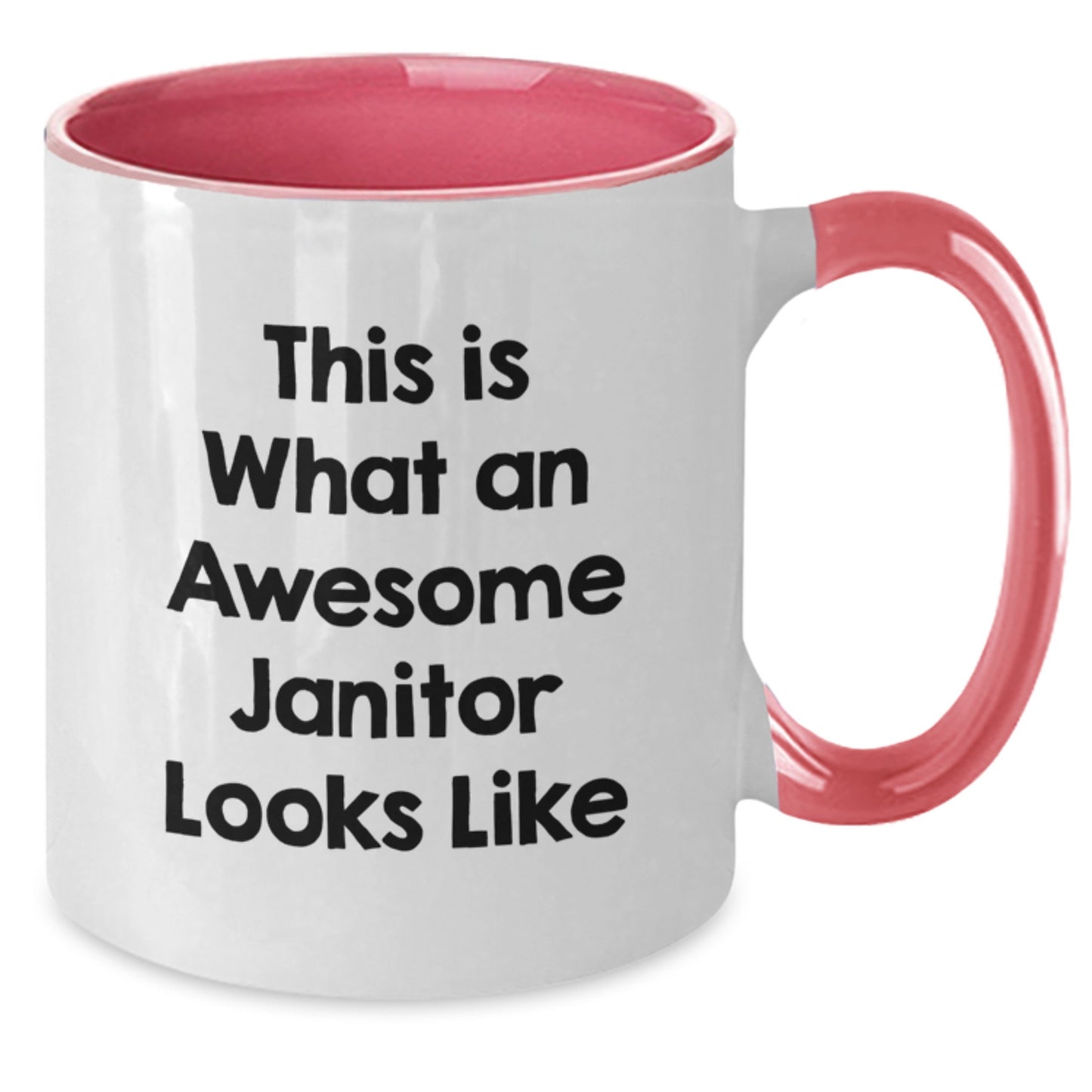 Funny Janitor Gifts from Friends for Men, Two Tone Coffee Mug, This Is What An Awesome Janitor Looks Like Christmas Unique - Additional