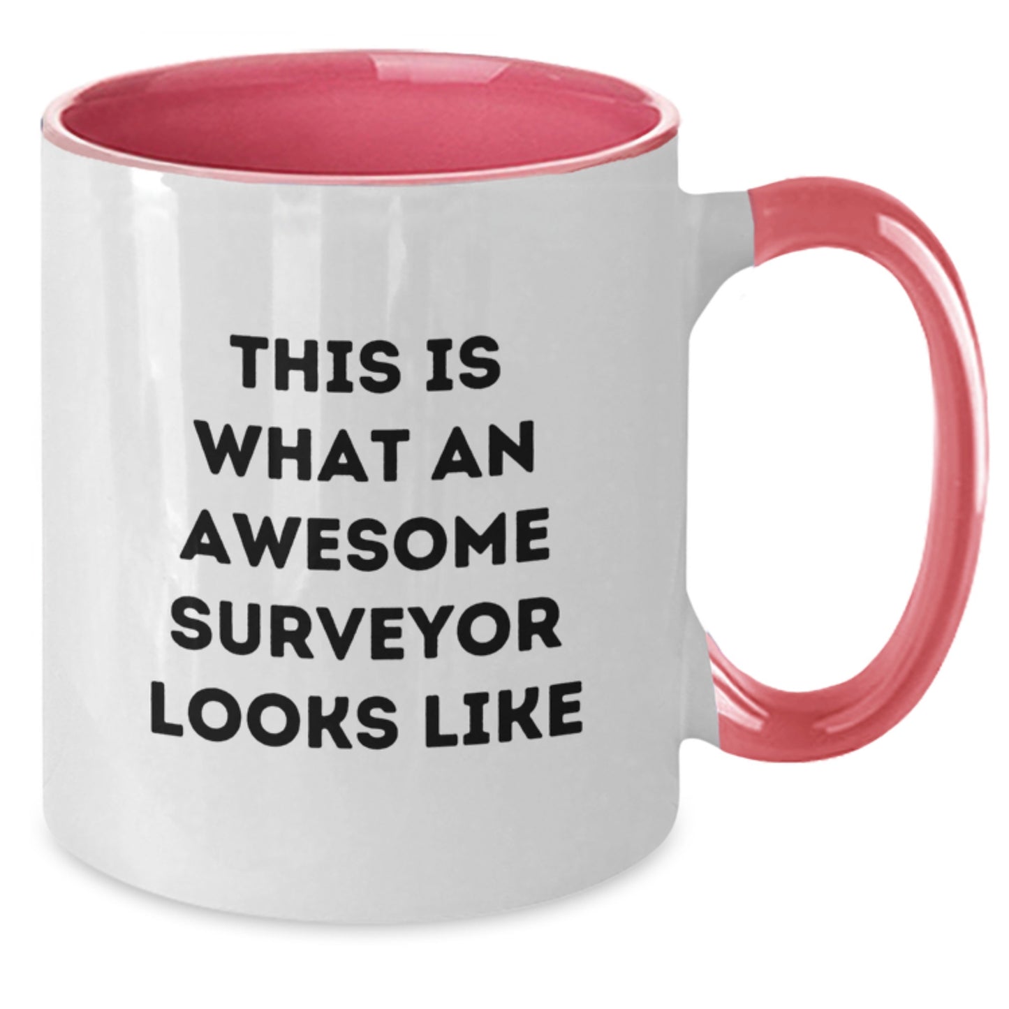 Funny Surveyor Gifts from Friends for Surveyor Birthday - Two Tone Coffee Mug, 'This Is What An Awesome Surveyor Looks Like' - Additional