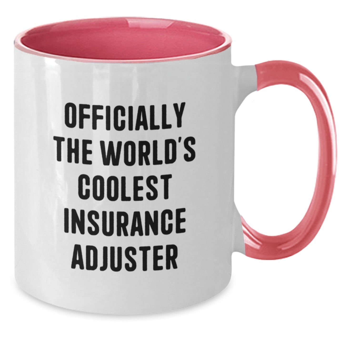 Funny Gifts from Friends and Family to Insurance Adjuster - 'Officially The World's Coolest Insurance Adjuster' Two Tone Christmas Unique Mugs - Additional