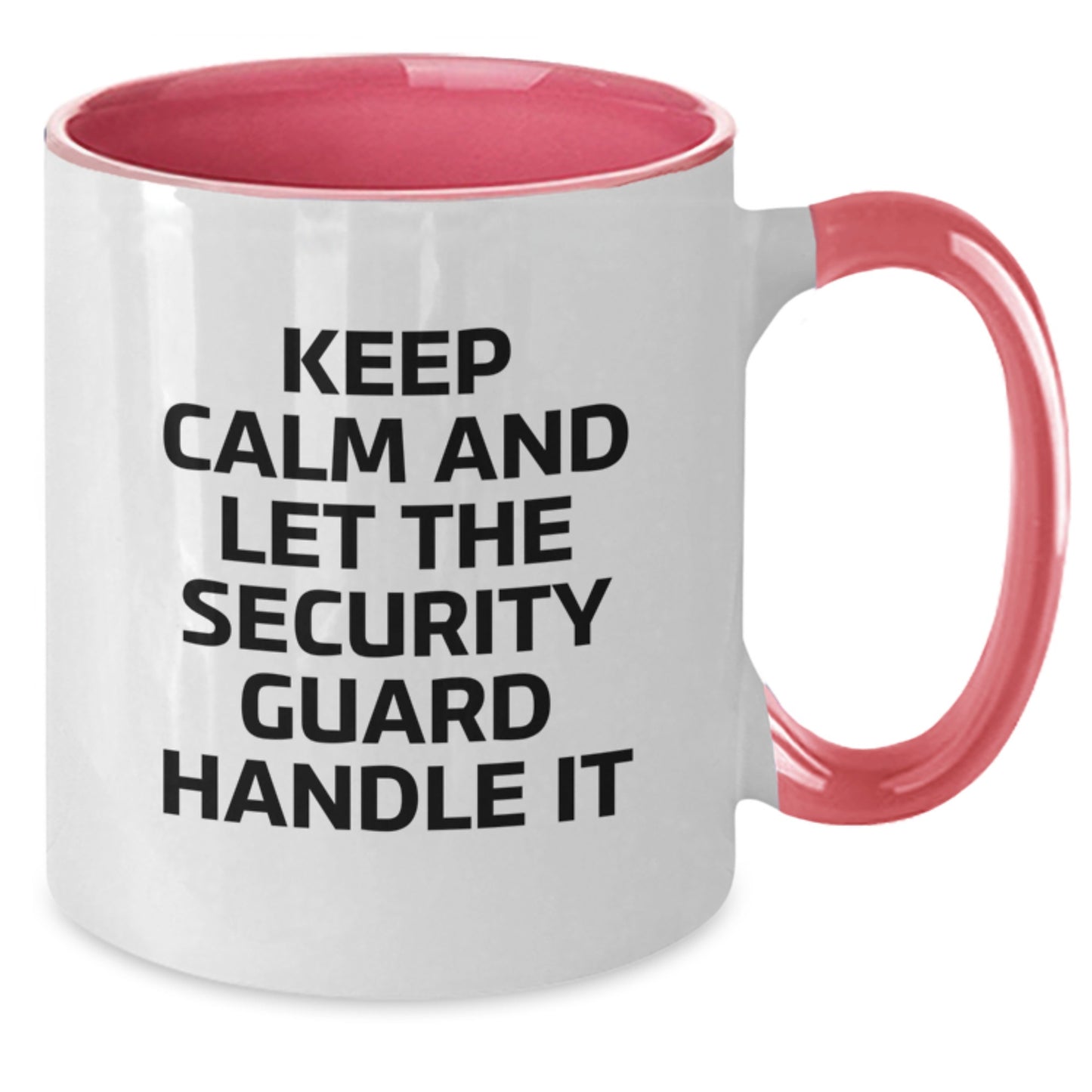 Christmas Unique Gifts from Friends for Security Guard, Two Tone Coffee Mug - Keep Calm And Let The Security Guard Handle It - Additional