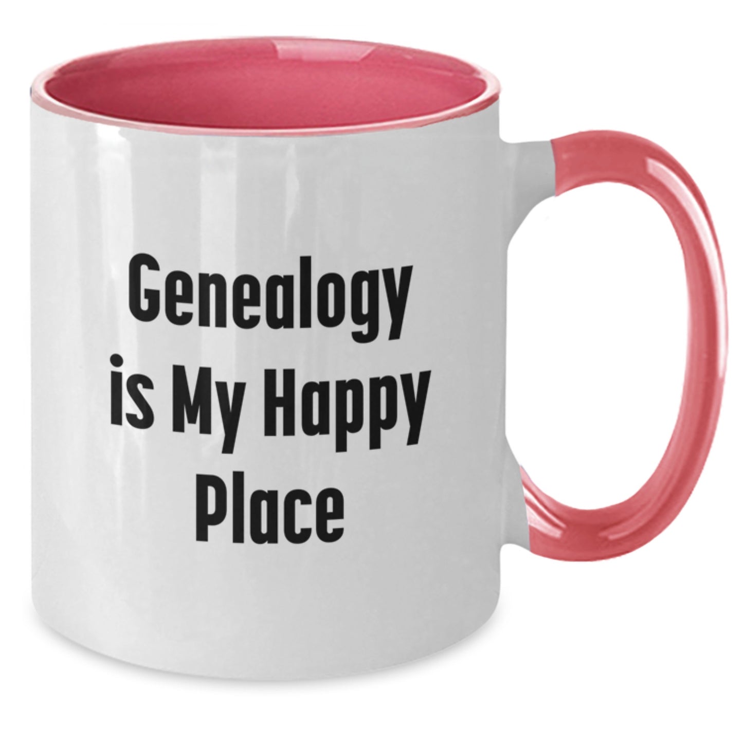 Genealogy Gifts from Grandma, Funny Two Tone Coffee Mug for Genealogy Lovers, Dad's Genealogy Happy Place - Additional
