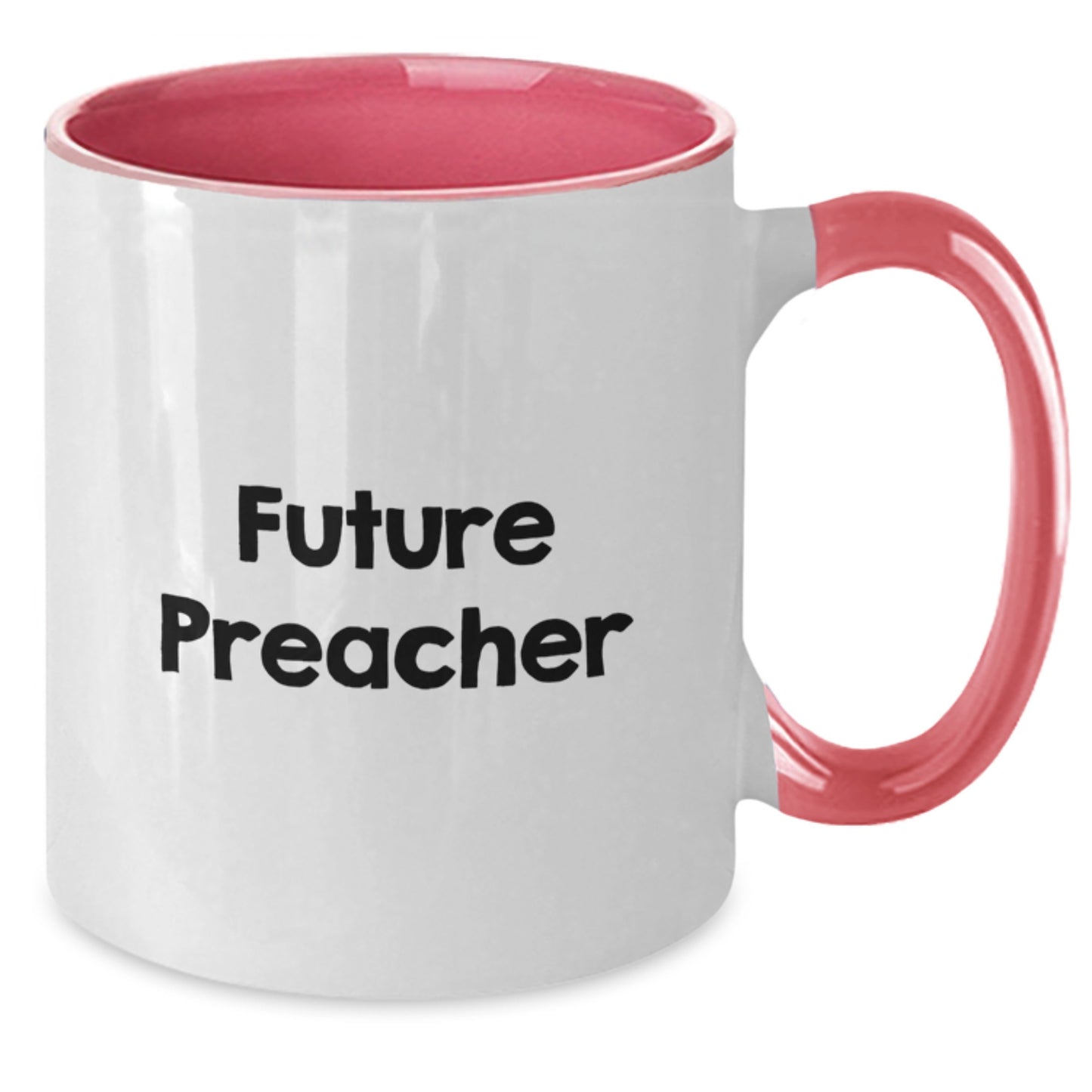 Funny Quote Gifts from Friends for Preacher Two Tone Christmas Coffee Mug, Available in 4 Color Combinations - Black and White, Red and White, Navy and White, and Pink and White - Additional