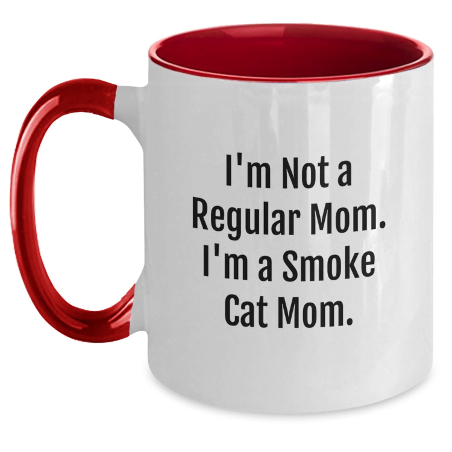 Funny Smoke Cat Mom Two Tone Coffee Mug Gifts from Men to Smoke Cat Enthusiasts, Birthday Unique Gifts - Main