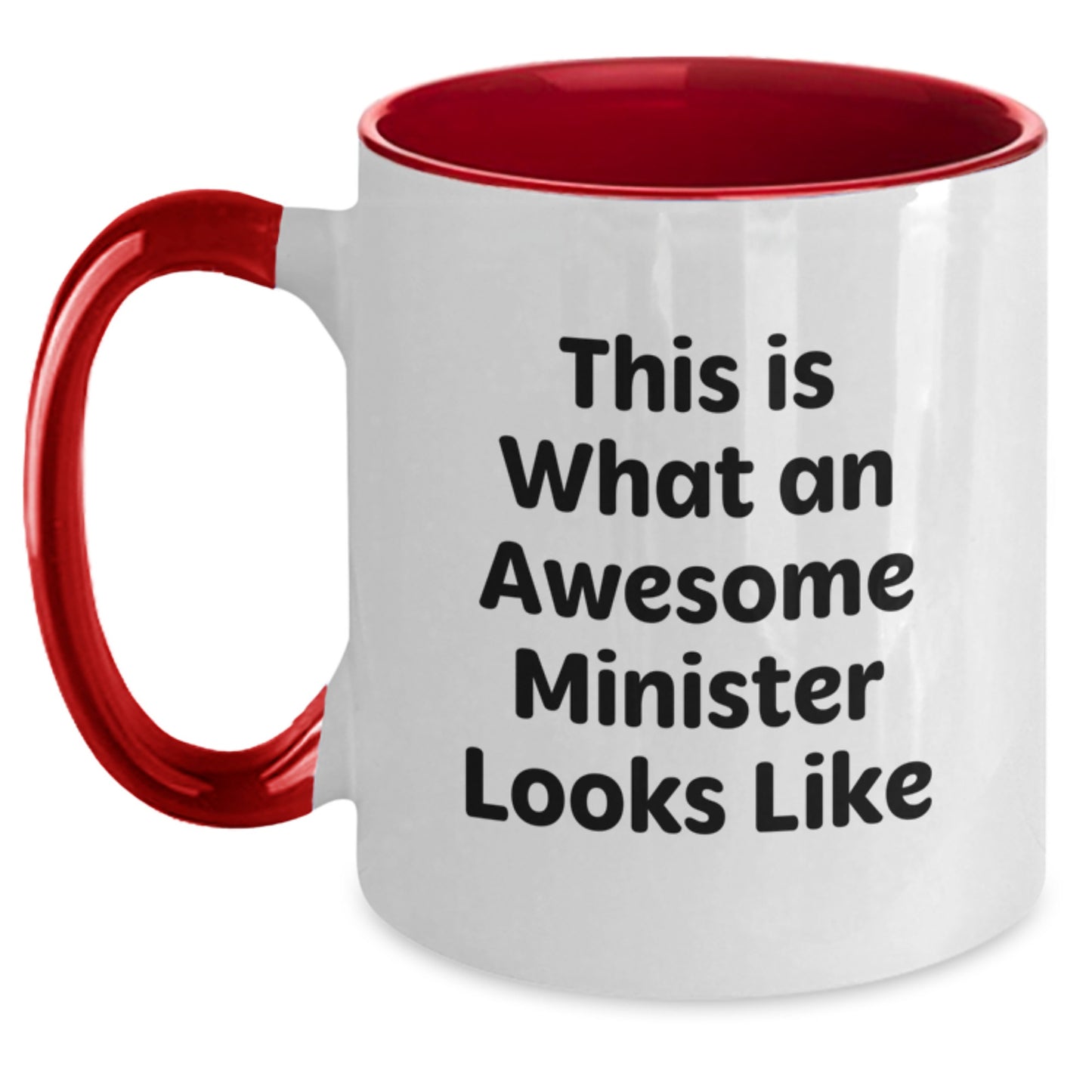 Funny Minister Gifts, 'This Is What An Awesome Minister Looks Like' Two Tone Coffee Mug for Birthday Unique Gifts from Friends - Main