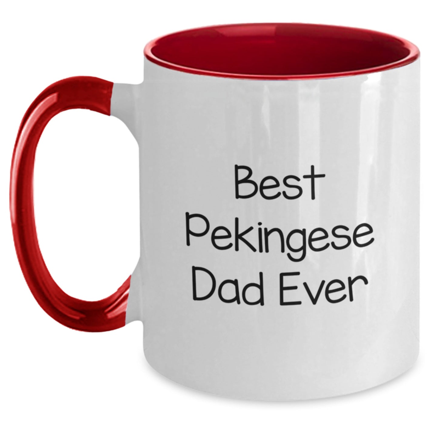 Funny Pekingese Dad Ever Gifts for Pekingese Dog Lovers from Men, Women, and Friends - Unique Two Tone Coffee Mug for Graduation - Main