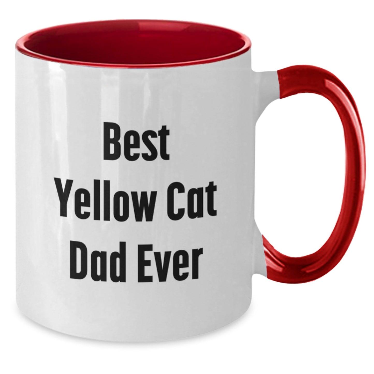 Funny Yellow Cat Dad Ever Two Tone Coffee Mug Gifts from Men to Their Yellow Cat Lovers on Birthday - Additional