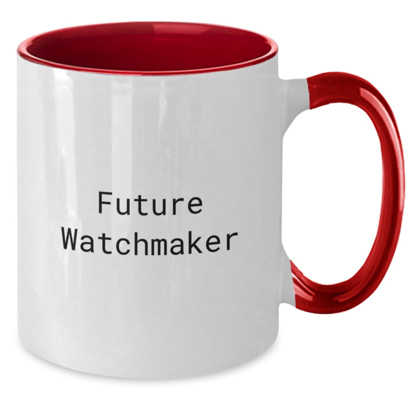 Funny Watchmaker Future Quotes Two Tone Coffee Mug, Graduation Gifts from Friends, Unique Watchmaker Watchmaking Apprenticeship Gifts for Men - Additional