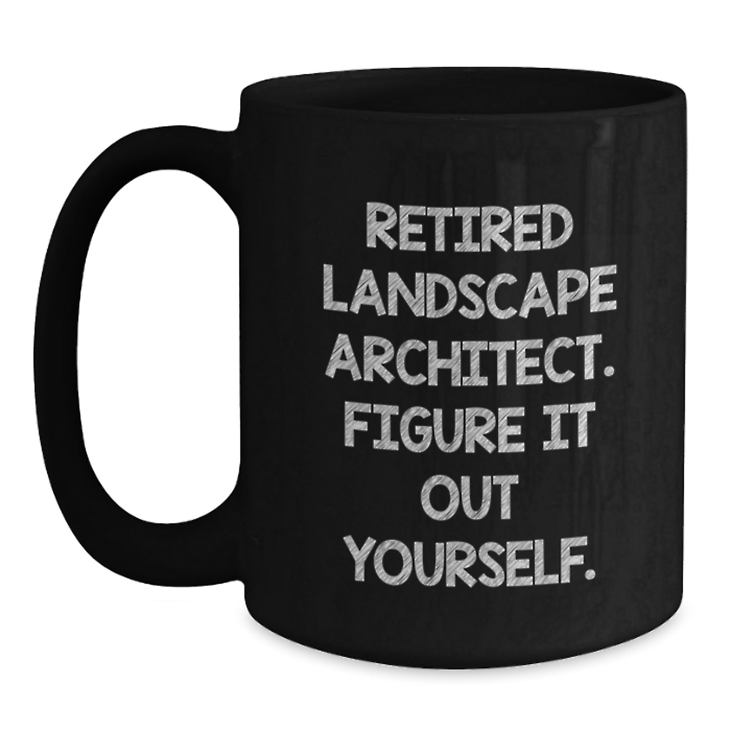 Landscape Architect Gifts from Friends - Retired Landscape Architect. Figure It Out Yourself. - Unique Graduation Mugs for Men and Women - Main