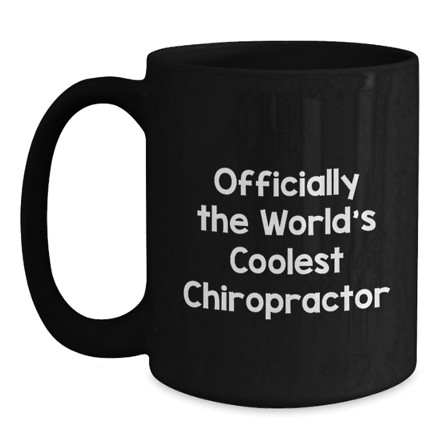 Funny Chiropractor Gifts for Chiropractor from Friends, Gifts for Chiropractor Men, Chiropractor Black Coffee Mug, Officially The Worlds Coolest Chiropractor Quote - Main