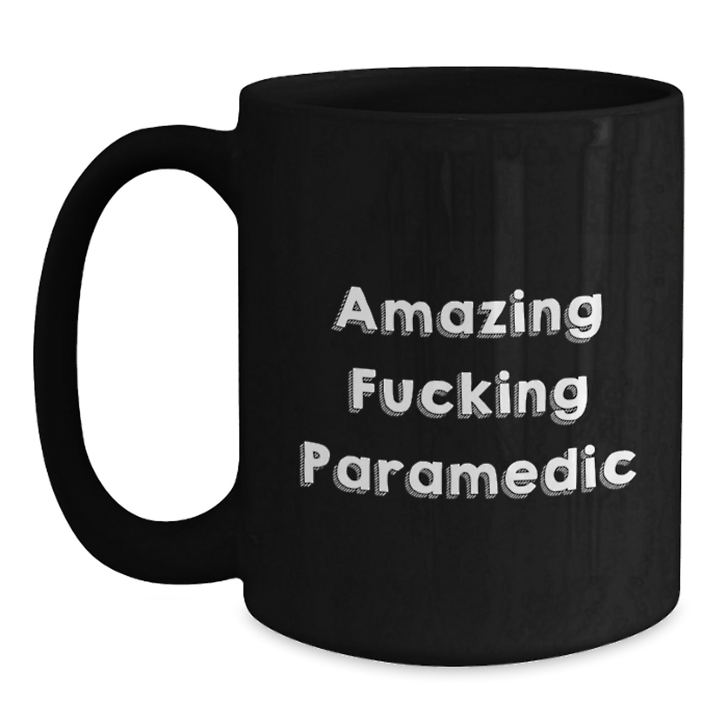 Funny Rescue Worker Gifts for Men, Rescue Worker Black Coffee Mug with 'Amazing F--king Rescue Worker' Quote, Unique Christmas Unique Gifts from Family - Main